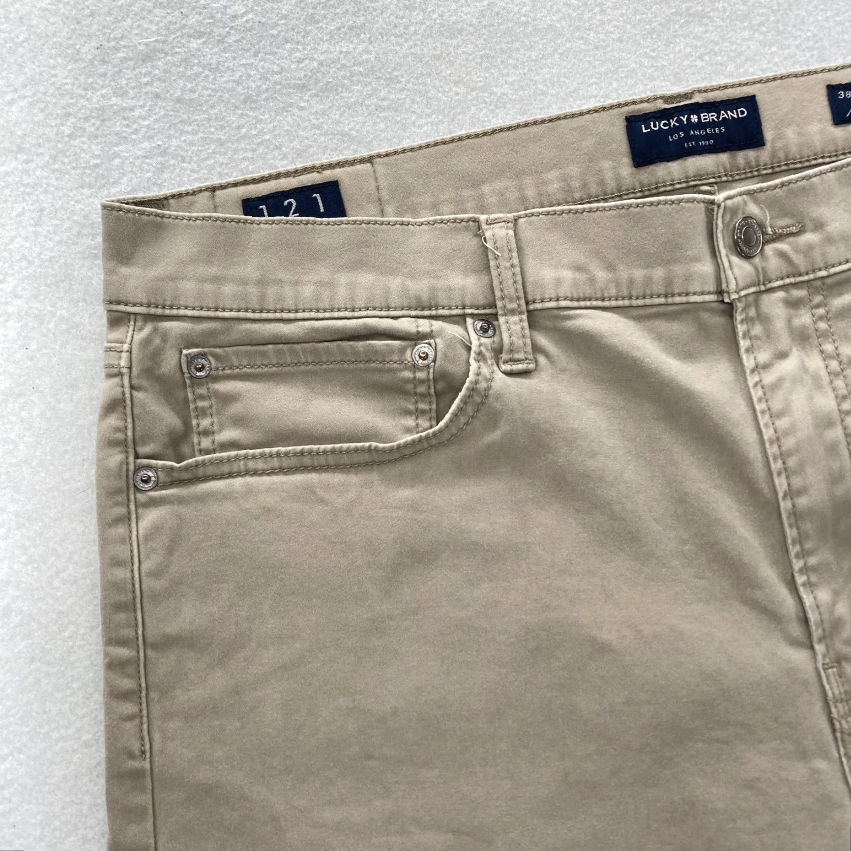 Lucky Brand Lucky Brand 121 Slim Pants Mens 38x30 Brown Stretch Fabric Straight 5-Pocket Size US 38 / EU 54 - 3 Thumbnail