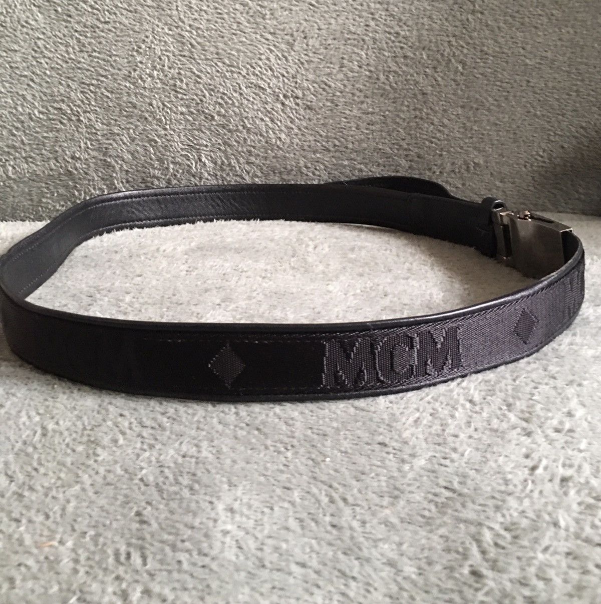 MCM MCM Black Monogram Logo Canvas Leather Buckle Belt Size ONE SIZE - 11 Thumbnail