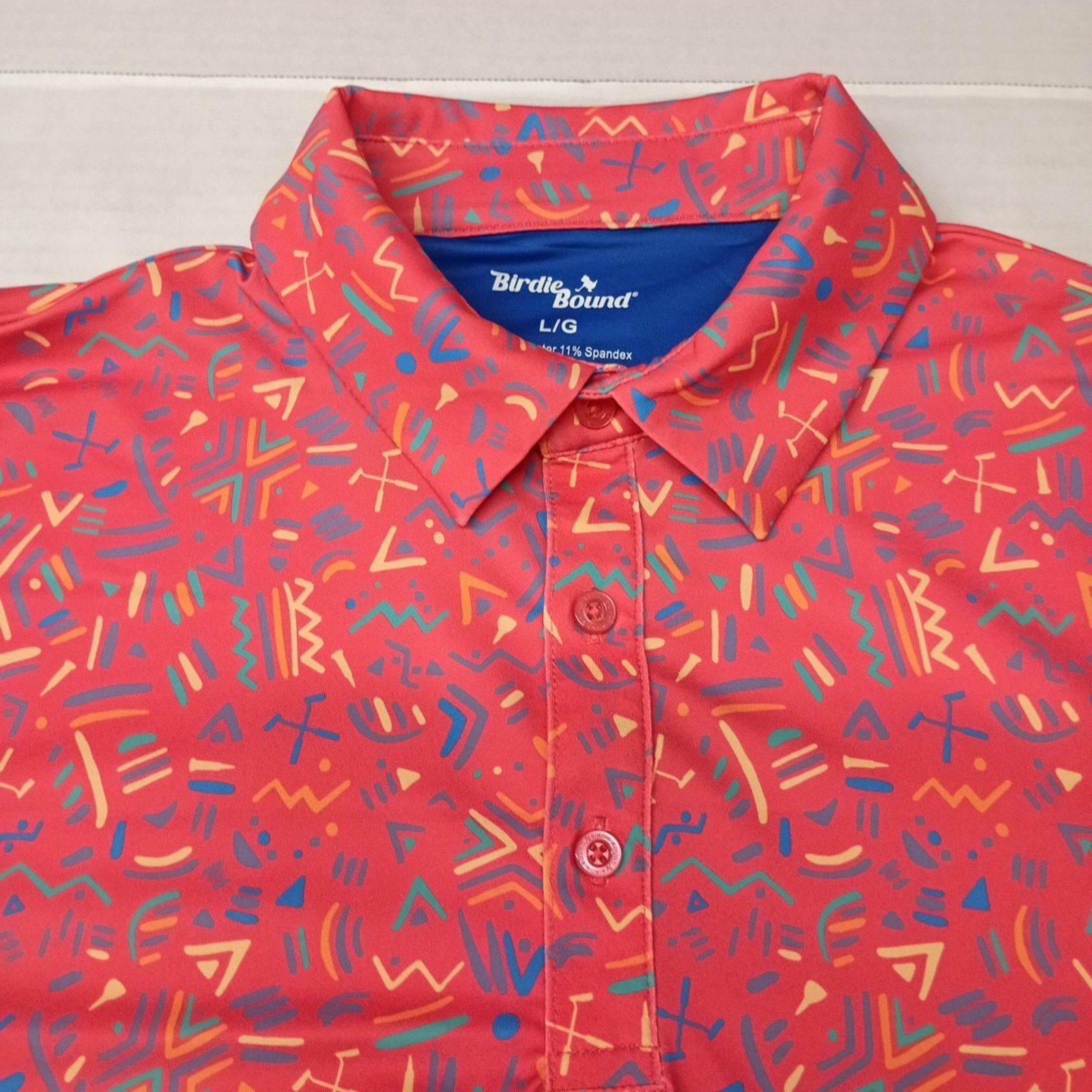 Other Birdie Bound Golf Polo Shirt Men's L Coral Comfort Stretch Size US L / EU 52-54 / 3 - 2 Thumbnail
