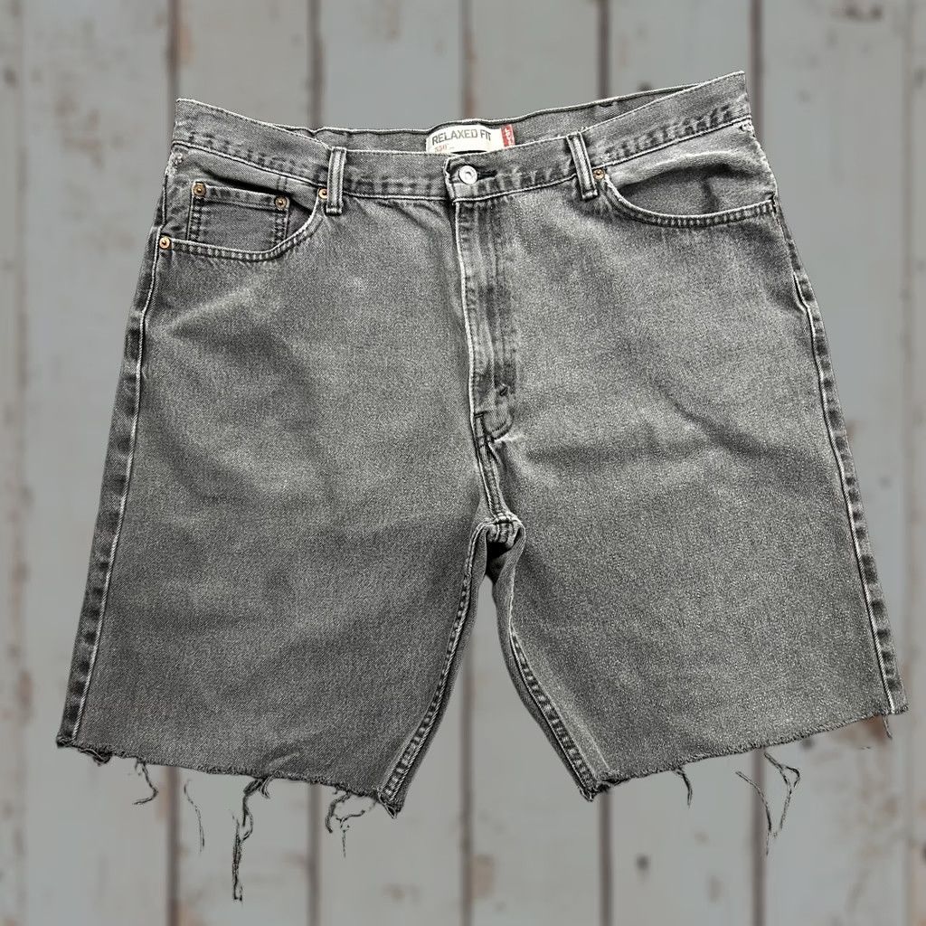 Levi's VINTAGE Levi’s Denim Jean Shorts Jorts 550 Relaxed Fit 42 Cutoff Faded Black y2k Mens Shorts Size US 42 / EU 58 - 1 Thumbnail