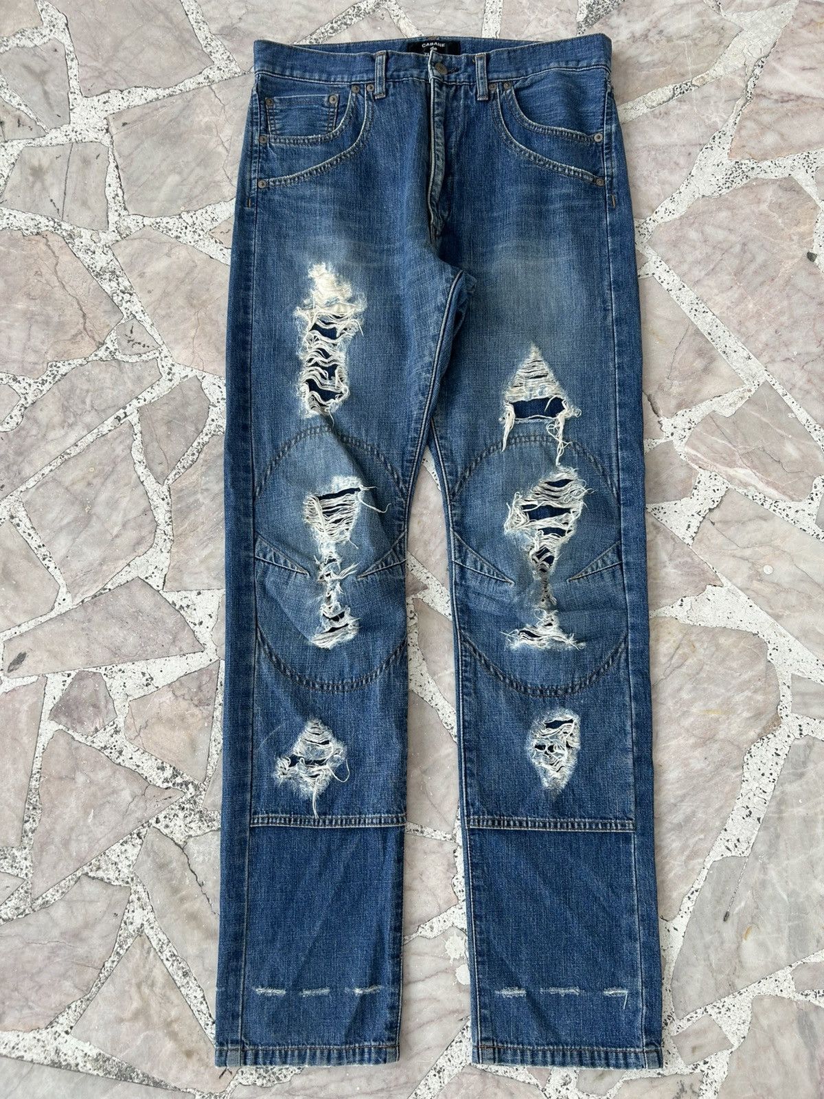 CABANE de ZUCCa Zucca Issey Miyake Japan Vintage Ripped Jeans Size US 32 / EU 48 - 1 Thumbnail