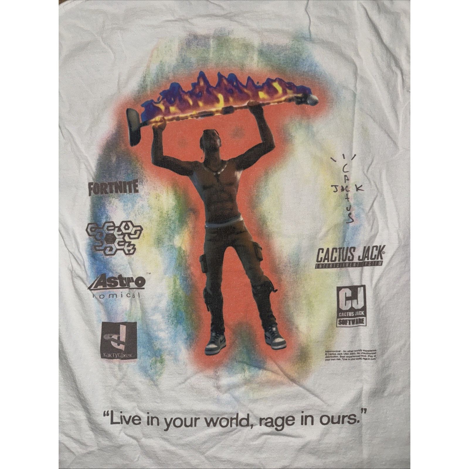 Travis Scott Travis Scott x Fortnite Cactus Jack T-Shirt White M 20x27 Size US M / EU 48-50 / 2 - 2 Thumbnail