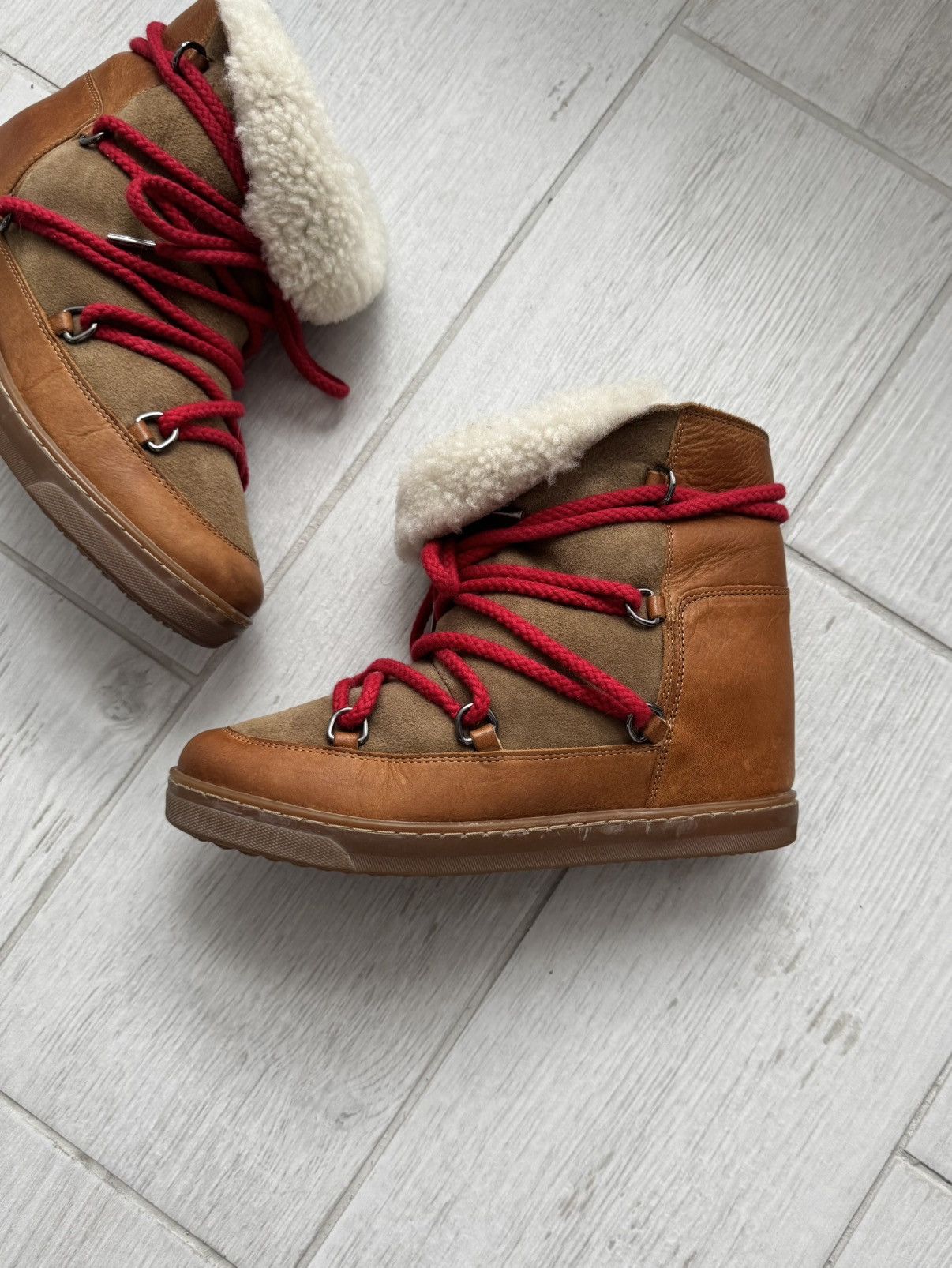 Isabel Marant Isabel Marant Nowles Wedge Snow Boots | Shearling & Leather Size US 9.5 / IT 39.5 - 8 Thumbnail