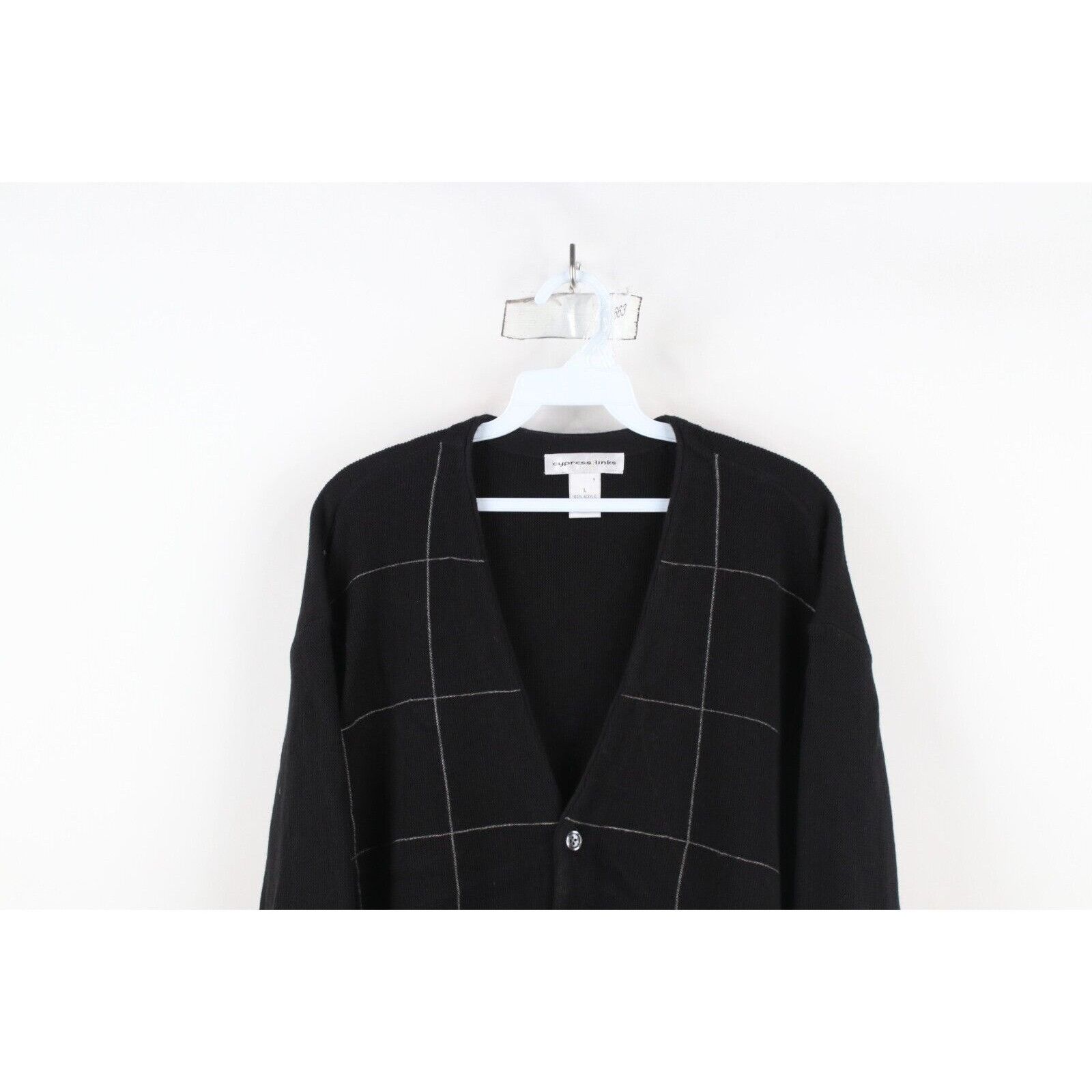 Vintage Vintage 90s Streetwear Checkered Knit Cardigan Sweater Size US L / EU 52-54 / 3 - 2 Thumbnail