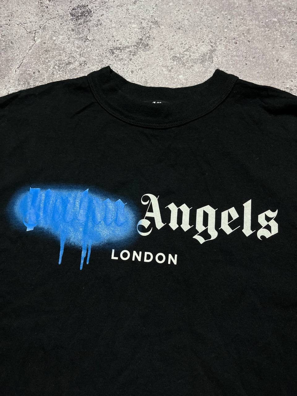 Palm Angels Palm Angels Sprayed Logo T-Shirt London Black/Blue Size US S / EU 44-46 / 1 - 2 Thumbnail