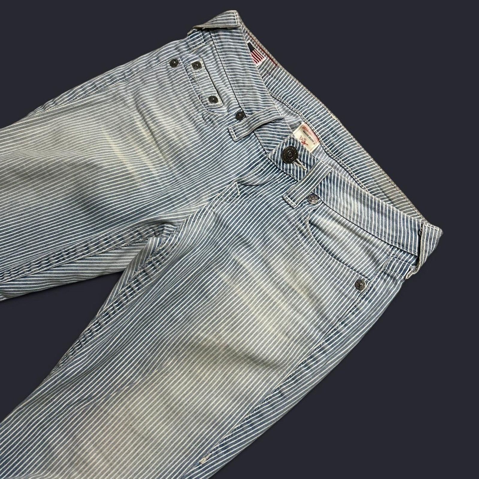 True Religion True Religion Women’s White & Blue Capri Crop Pants - 26 Size 26" / US 2 / IT 38 - 3 Thumbnail