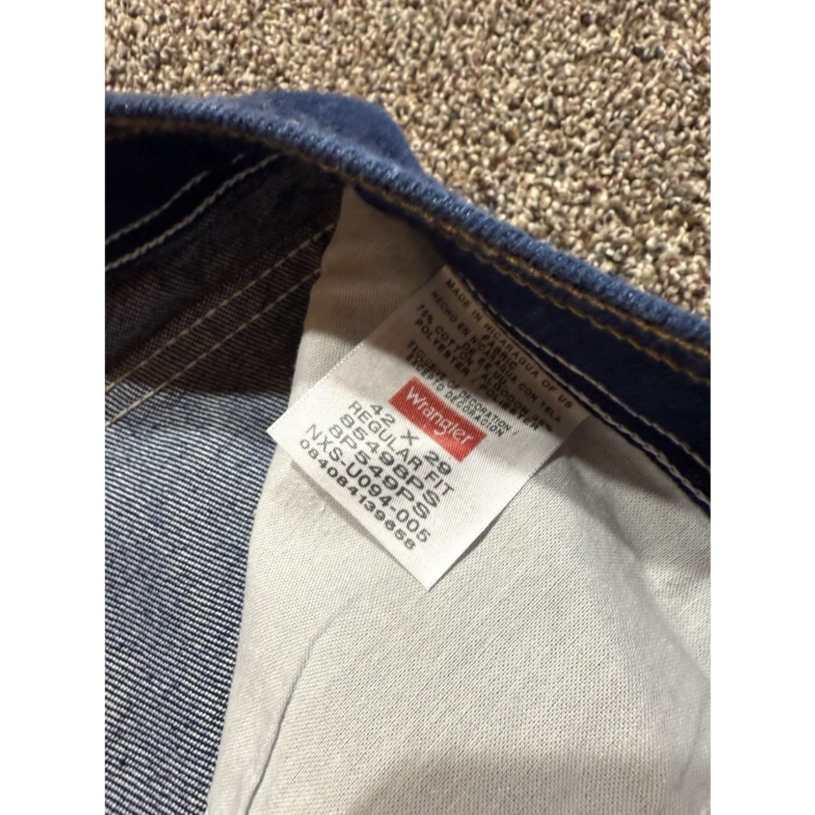 Wrangler Wrangler Jeans Men 42 Blue Denim 42X29 Cotton Blend Straight Casual Pants Size 42 Inseam 29 Regular Washable Denim Lot Size US 42 / EU 58 - 4 Thumbnail