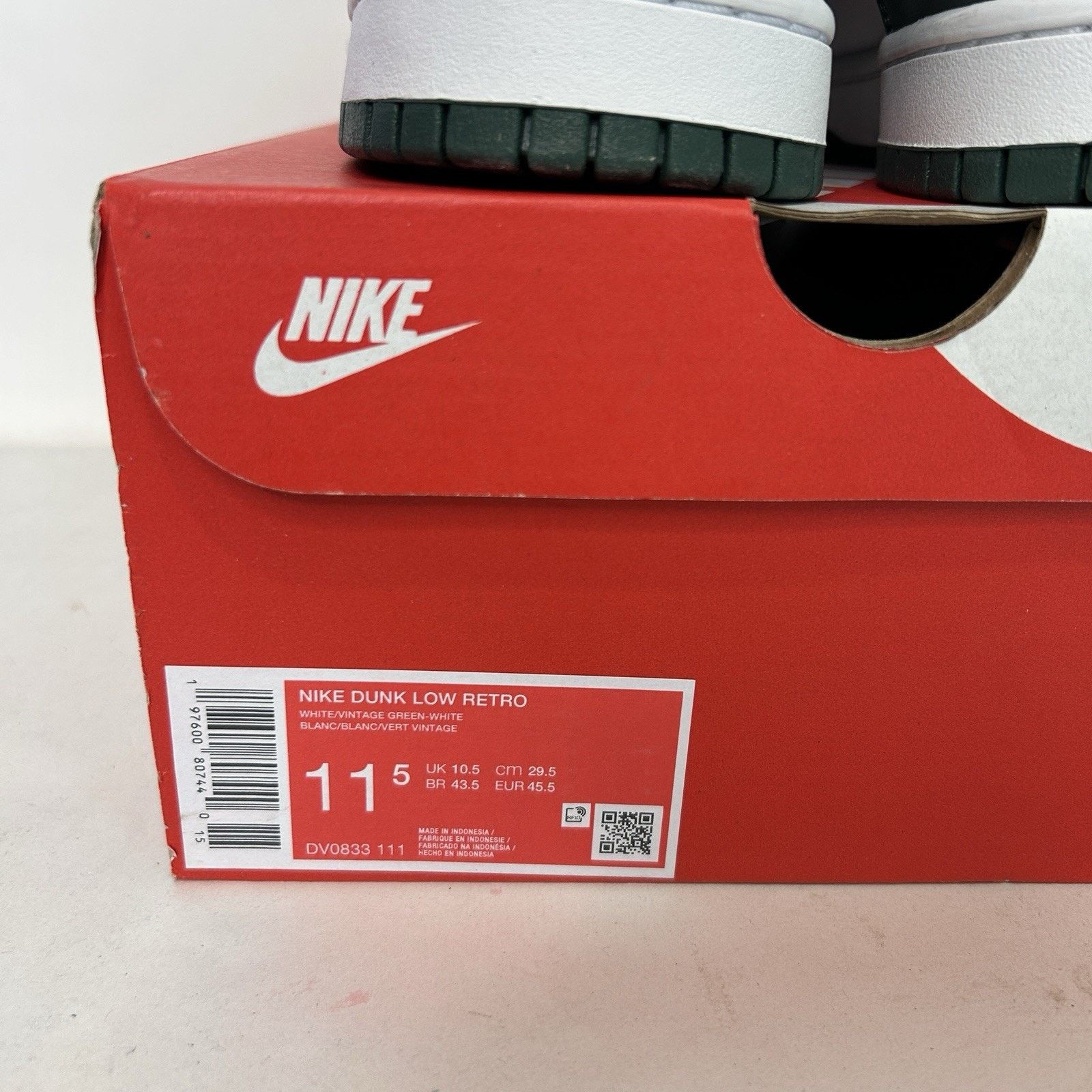 Nike Nike Dunk Low Retro “White Vintage Green” Size US 11.5 / EU 44-45 - 5 Thumbnail