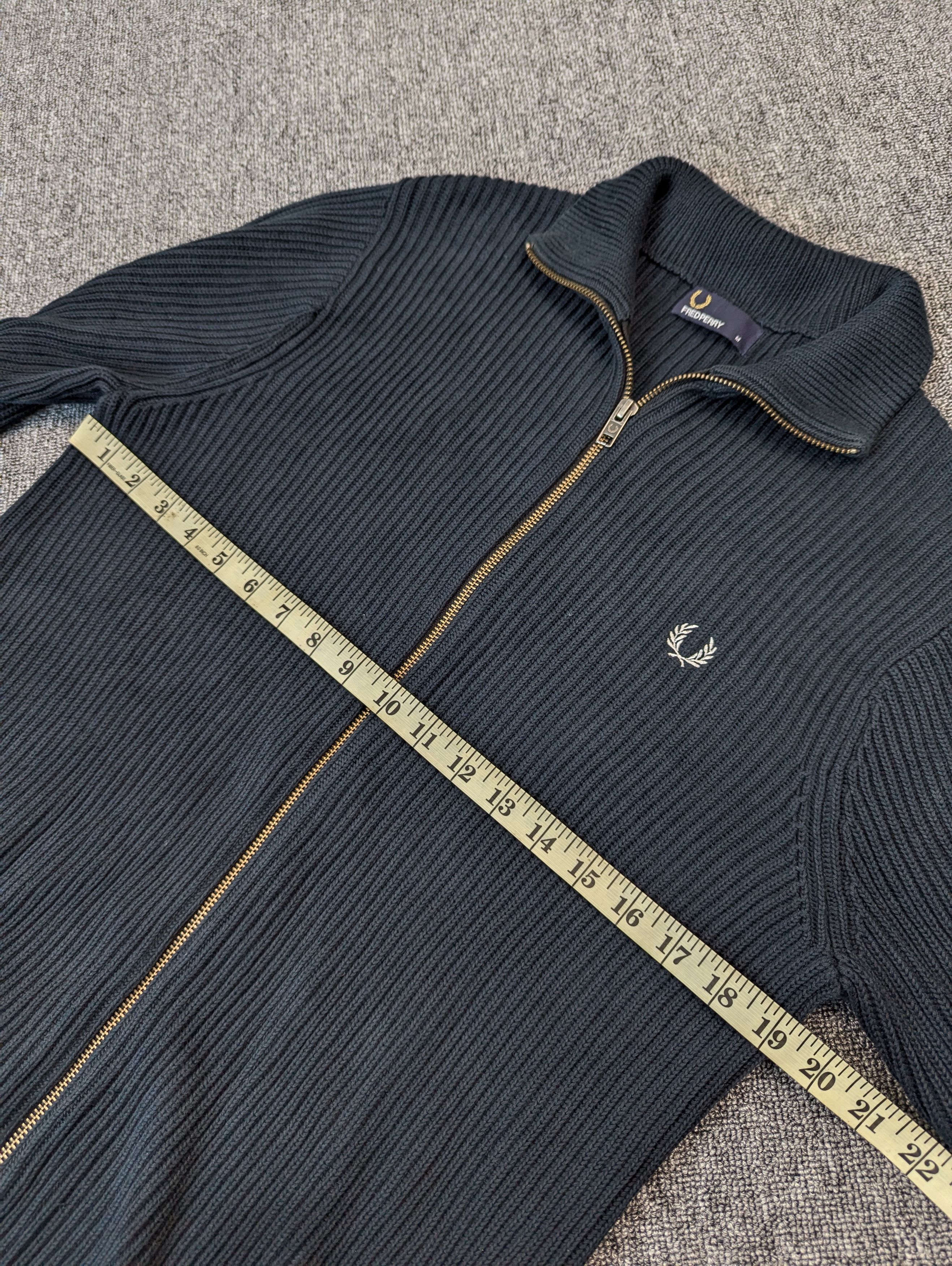 Fred Perry Fred Perry Knitted Full Zipper Sweater Dark Blue Size M Size US M / EU 48-50 / 2 - 14 Thumbnail