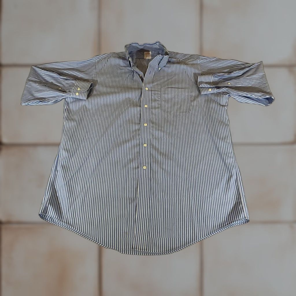 Brooks Brothers Brooks Brothers Shirt Mens 16.5 32/33 Button-Down Collar Traditional Fit Blue White Stripe 100% Cotton Non-Iron Dress Shirt Size US XL / EU 56 / 4 - 1 Thumbnail