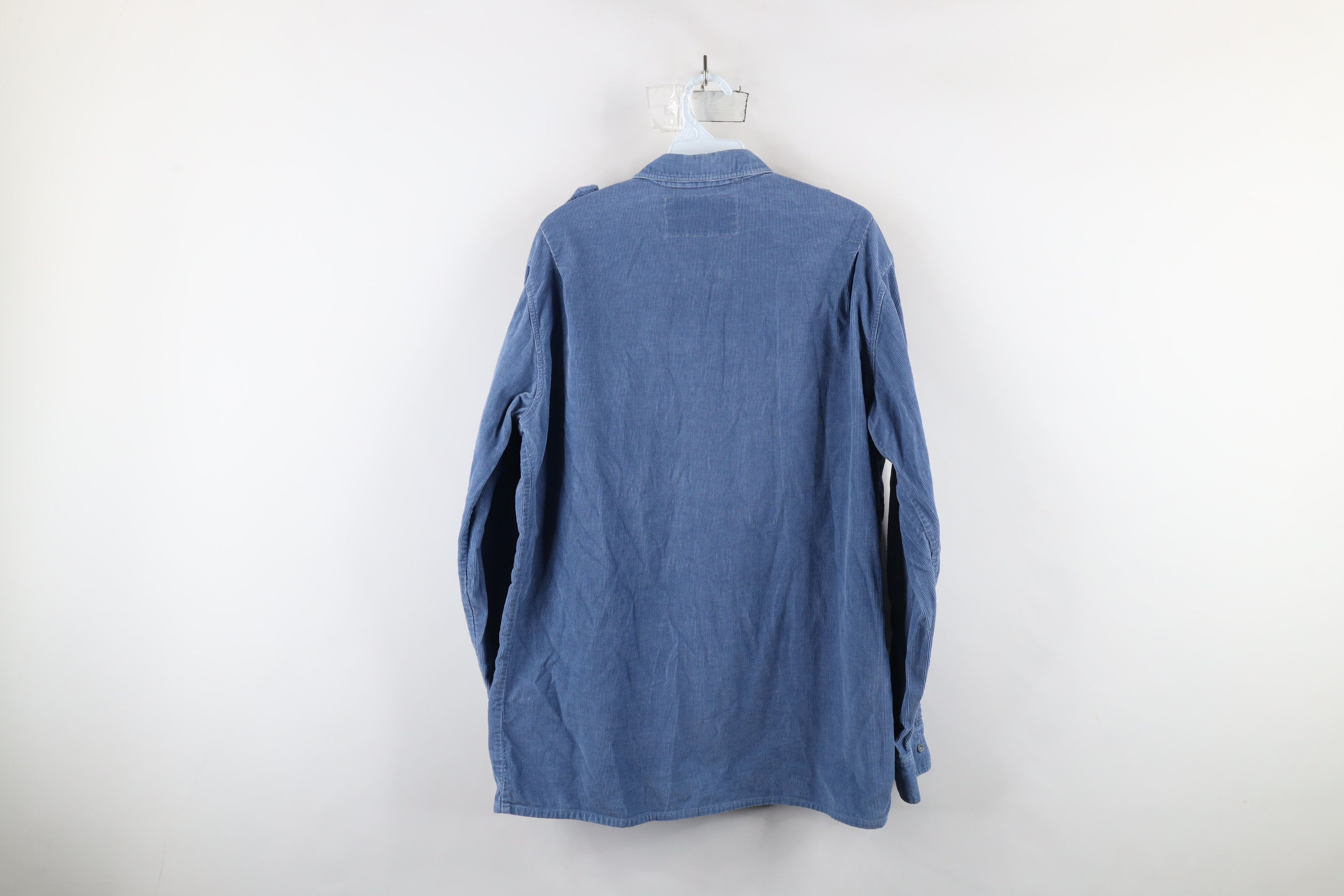 Levi's × Vintage Vintage 80s 90s Levis Military Corduroy Button Shirt Blue Size US L / EU 52-54 / 3 - 12 Thumbnail