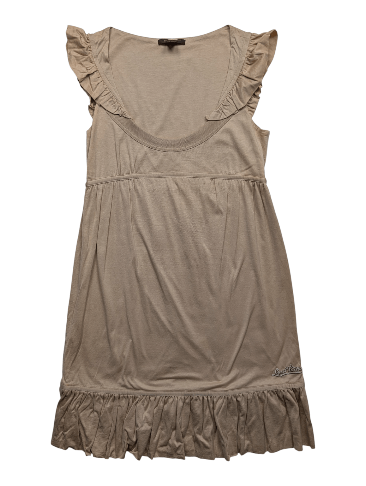 Louis Vuitton Louis Vuitton Beige Dress With Ruffle Collar Size XS / US 0-2 / IT 36-38 - 3 Thumbnail