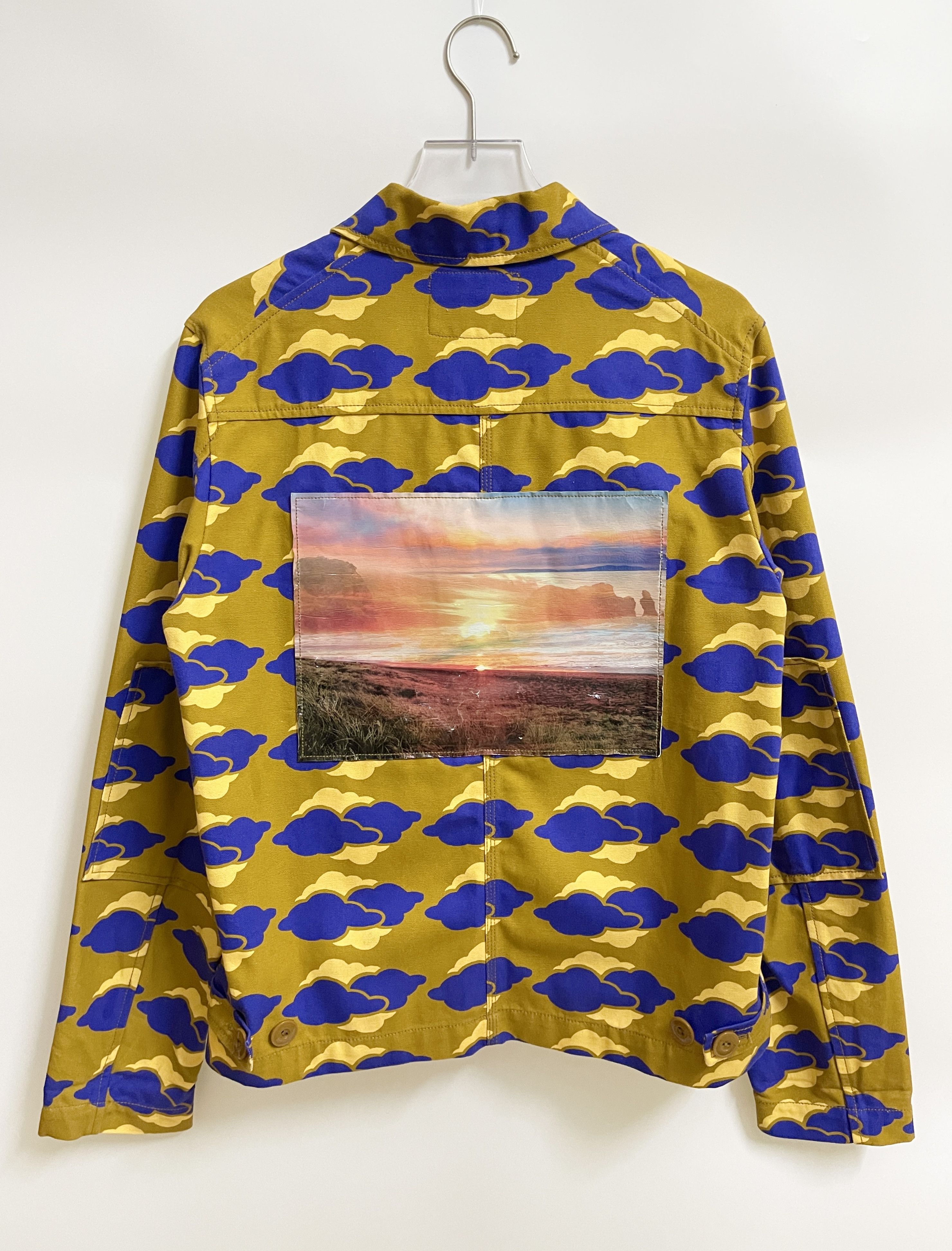 image of Acne Studios Landscape Painting Light Jacket in Blue Orange, Men's (Size Medium)