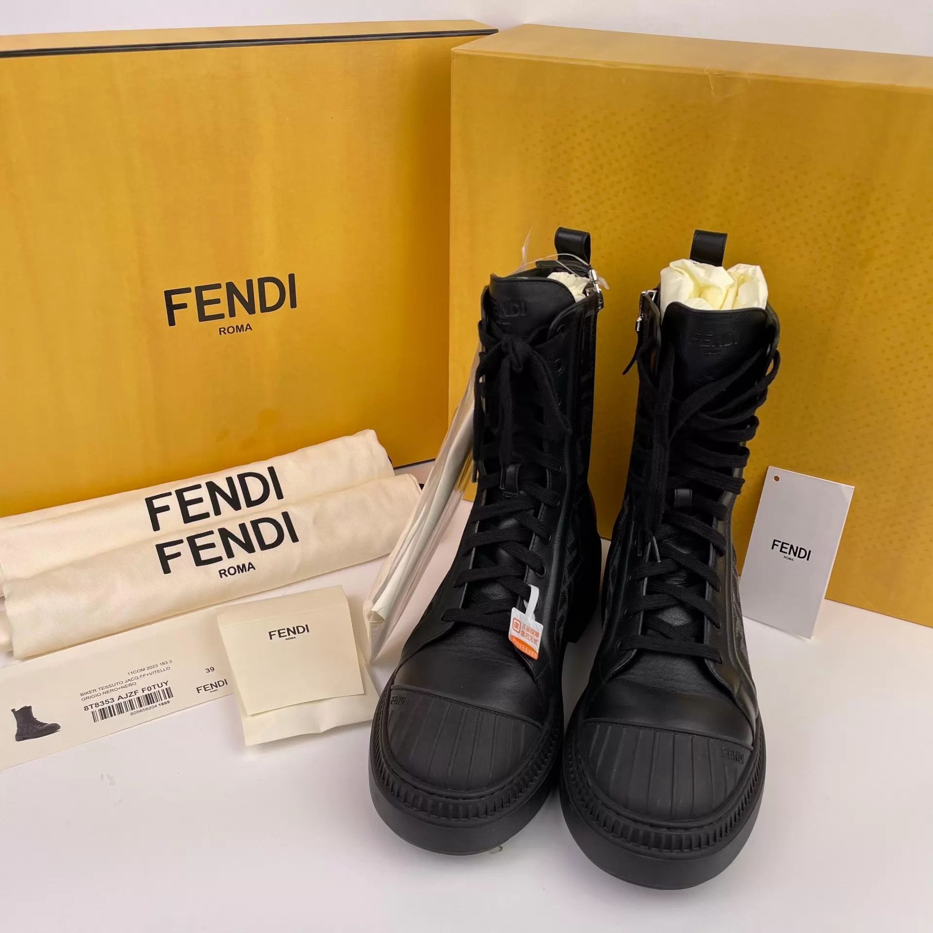 Fendi Fendi Women's Monogram Short Boots 39 Black Size US 8.5 / IT 38.5 - 1 Thumbnail