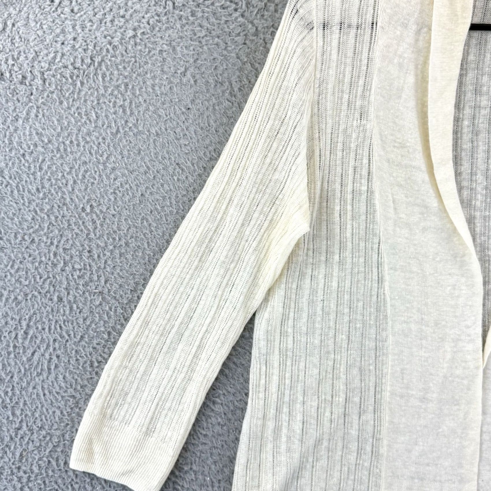 Banana Republic Banana Republic Cardigan Women's Large Ivory Open Front Sweater 100% Linen Knit Knit Open Front Dolman Sleeve Casual Vintage: No Size L / US 10 / IT 46 - 4 Thumbnail