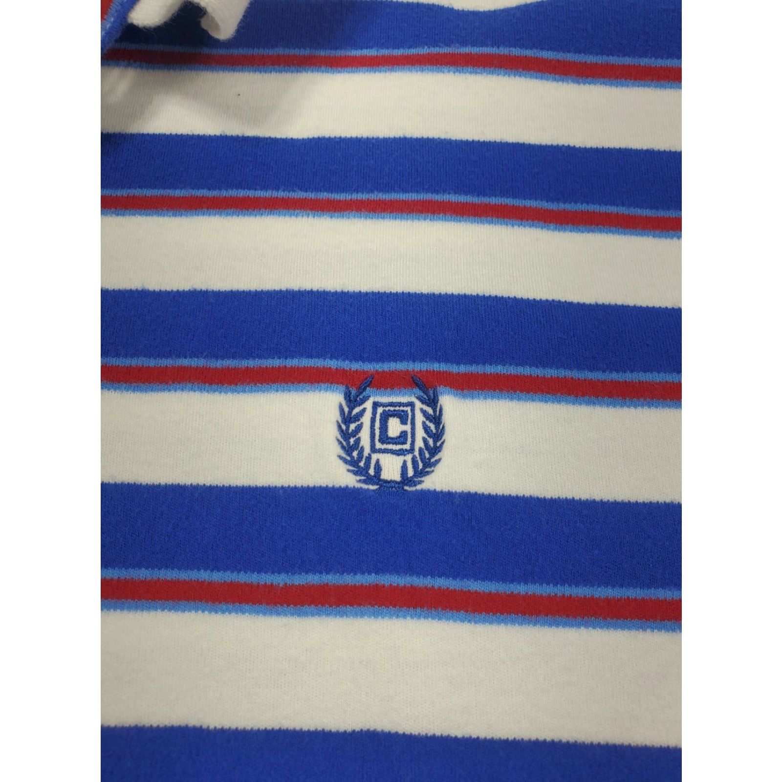 Chaps Chaps Polo Shirt Mens L Short Sleeve Striped Navy 100% Cotton Golf Rugby Shirt Polo Size US L / EU 52-54 / 3 - 4 Thumbnail