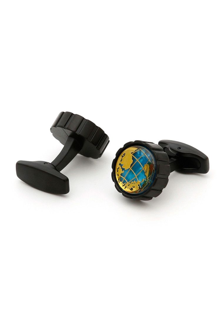 Other Round Matte Black Map Cufflinks Size ONE SIZE - 2 Thumbnail