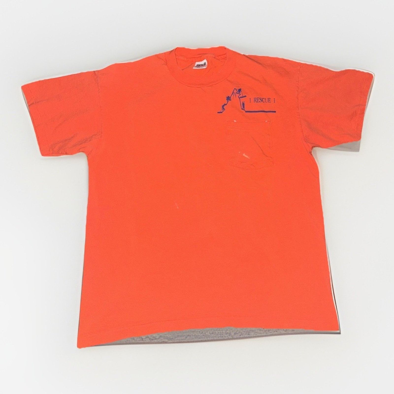 Anvil Vintage Anvil Pocket T-Shirt Orange L Mountain Rescue USA Size US L / EU 52-54 / 3 - 1 Thumbnail