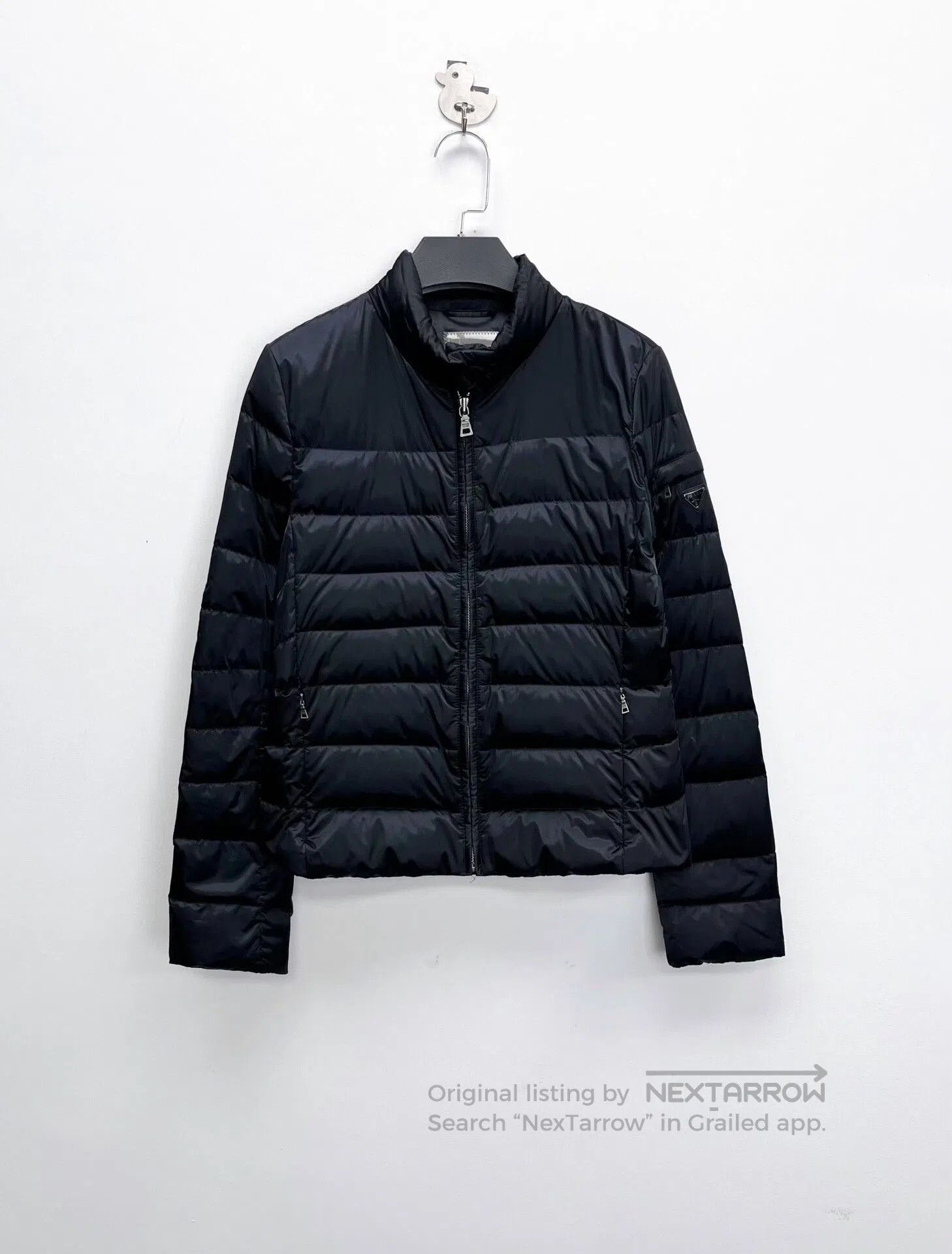 Prada prada black short puffer jacket with logo. Size US M / EU 48-50 / 2 - 1 Thumbnail