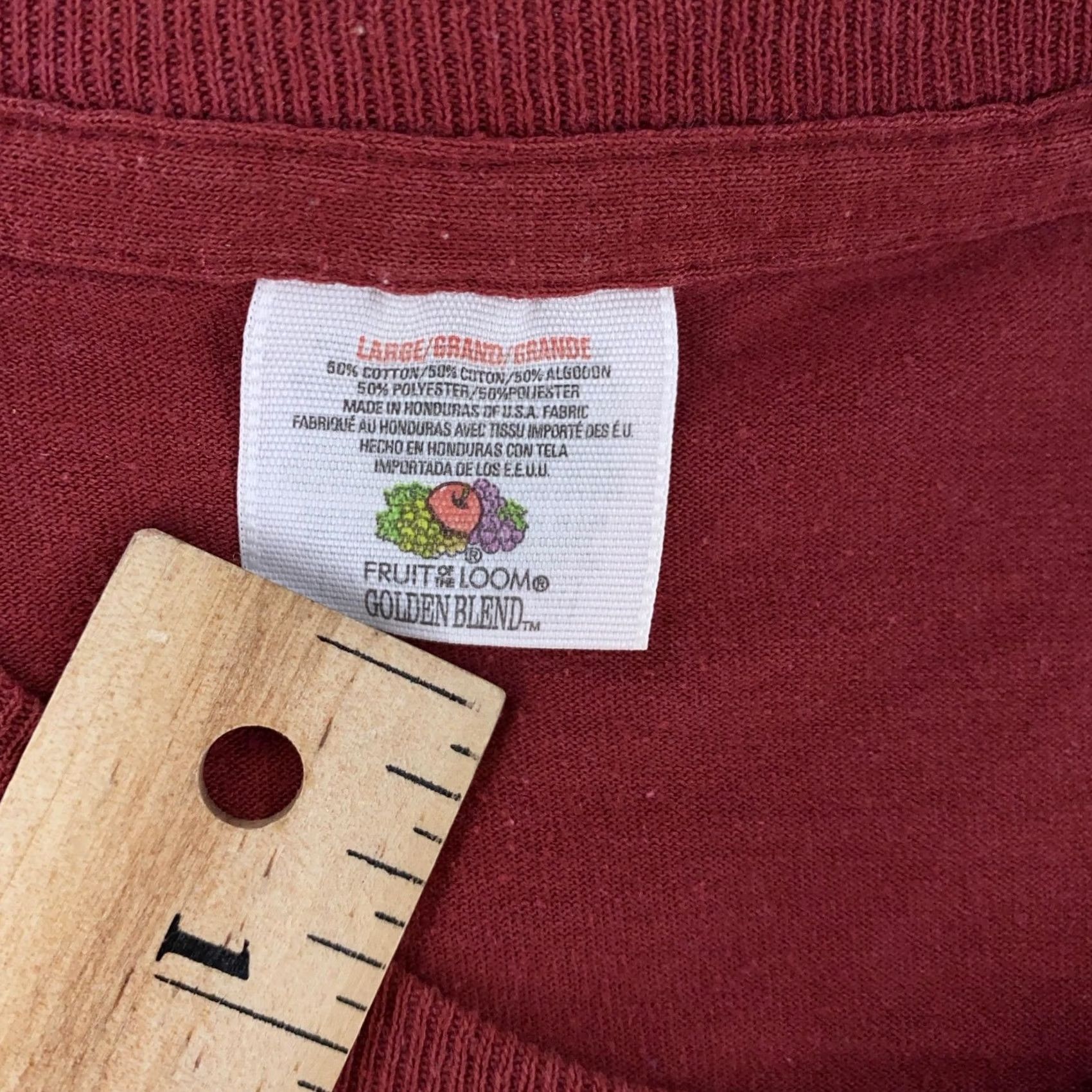 Fruit Of The Loom Fruit of the Loom Shirt Mens M Red Pocket Tee Cotton Blend Polyester Crew Neck Short Sleeve Solid Vintage: No Size US M / EU 48-50 / 2 - 7 Thumbnail
