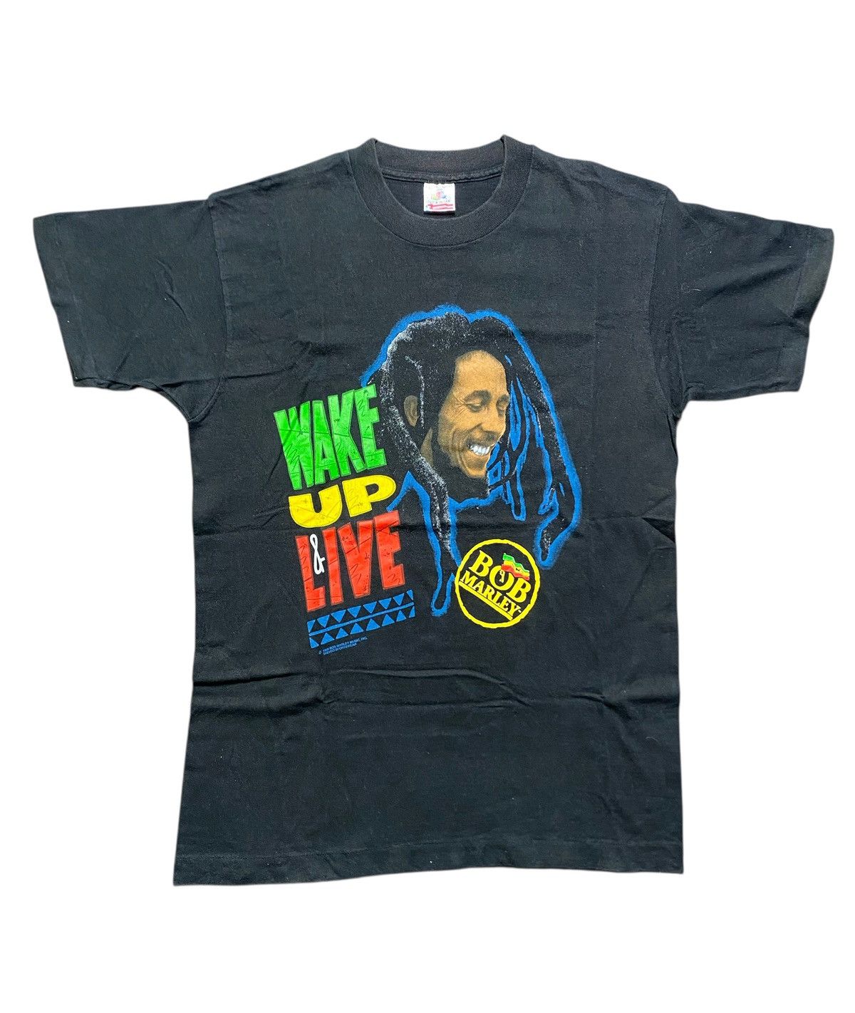 Bob Marley VINTAGE BOB MARLEY WAKE UP LIVE RAGGAE 90s TOUR PROMO TEE Size US M / EU 48-50 / 2 - 2 Thumbnail