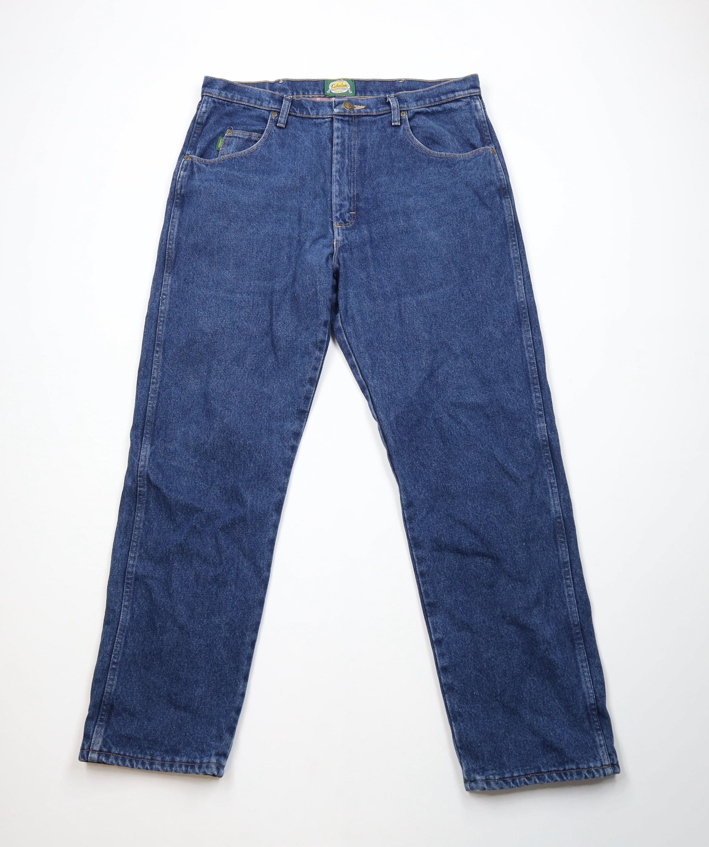 Cabelas × Vintage Vintage Cabelas Flannel Lined Straight Leg Denim Jeans Blue Size US 36 / EU 52 - 2 Thumbnail