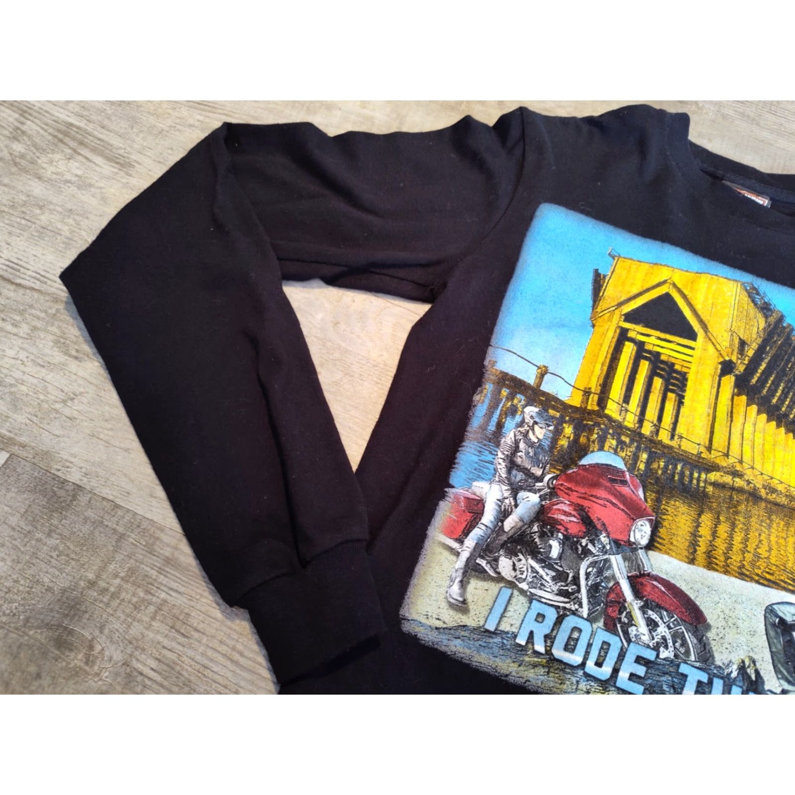 Harley Davidson Harley-Davidson Men's T-Shirt Long Sleeve Black Cotton Biker Motorcycle Vintage 90s S Size US S / EU 44-46 / 1 - 3 Thumbnail