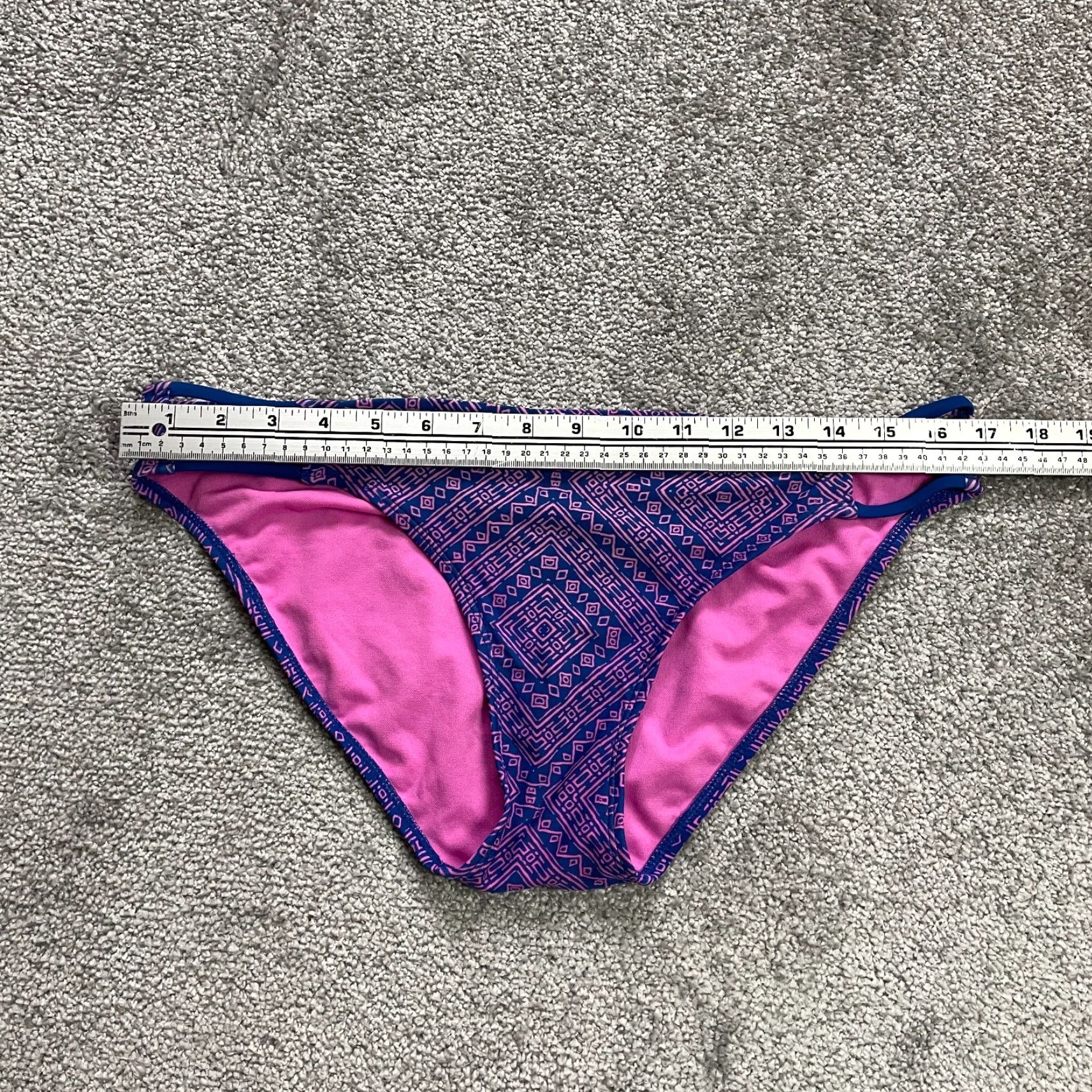 Pinko Unbranded Women's Bikini Bottom L Purple Pink Geometric Mid Rise Summer Beach Swimwear Size 36" / US 14 / IT 50 - 5 Thumbnail