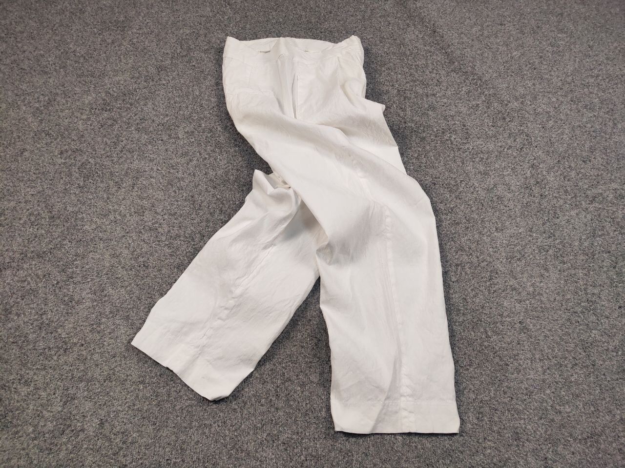 Other Tela Design Regular White Linen blend Solid Trouser Pants Size 30" / US 8 / IT 44 - 2 Thumbnail