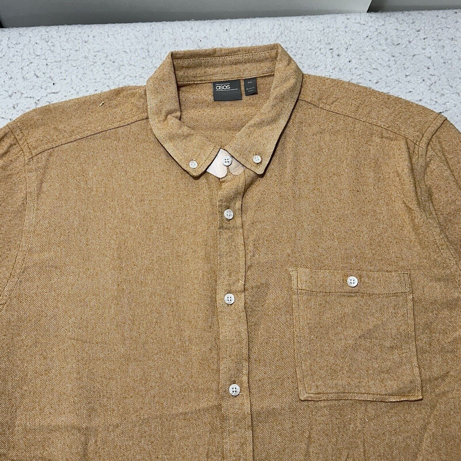 UNTUCKit ASOS XXL Button Down Pocket Dress Shirt Light Orange Size US XXL / EU 58 / 5 - 2 Thumbnail