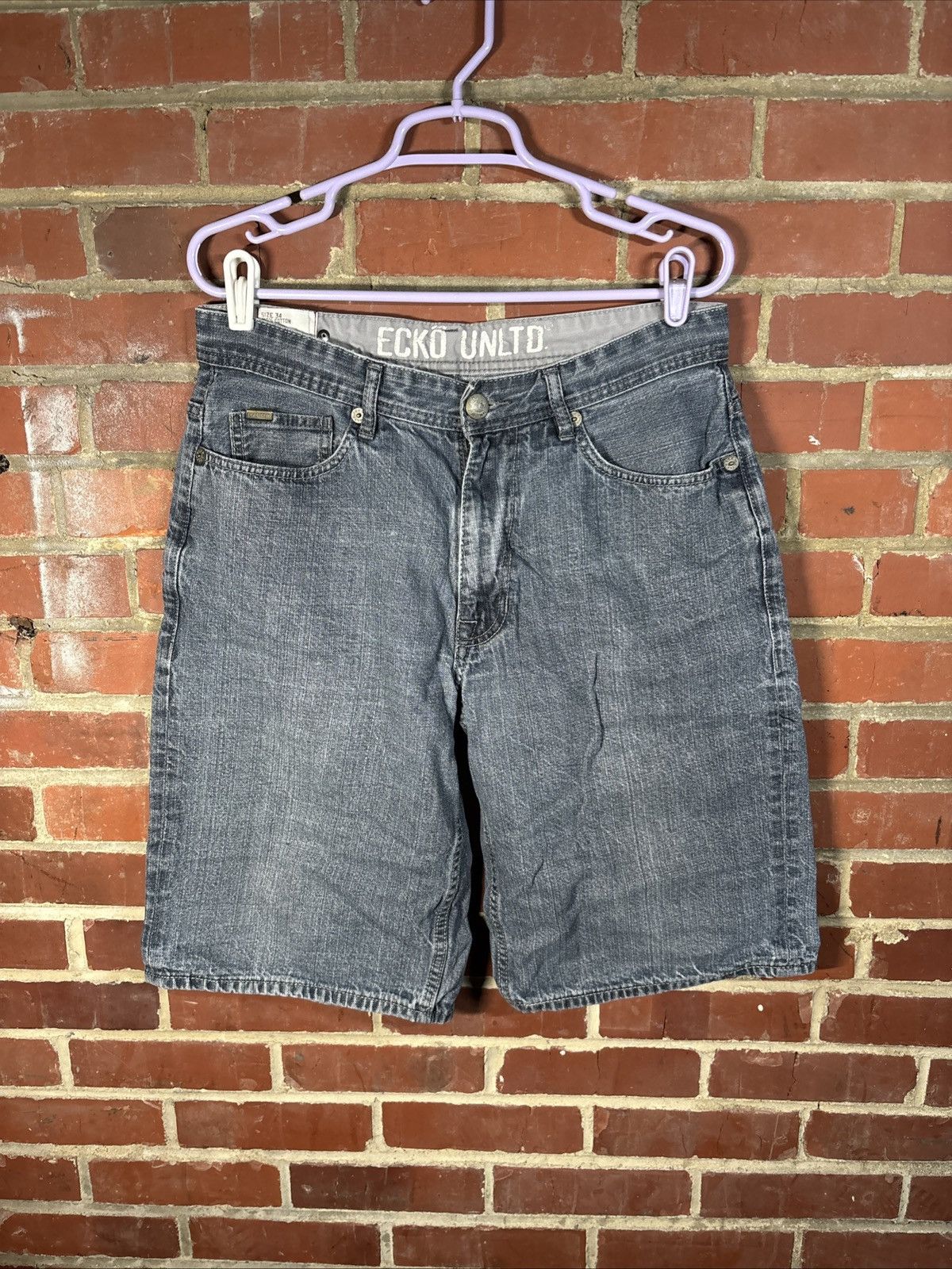 Ecko Unltd. Vintage Y2K ECKO UNLTD Unlimited Baggy Denim Shorts Mens 34 Size US 34 / EU 50 - 2 Thumbnail