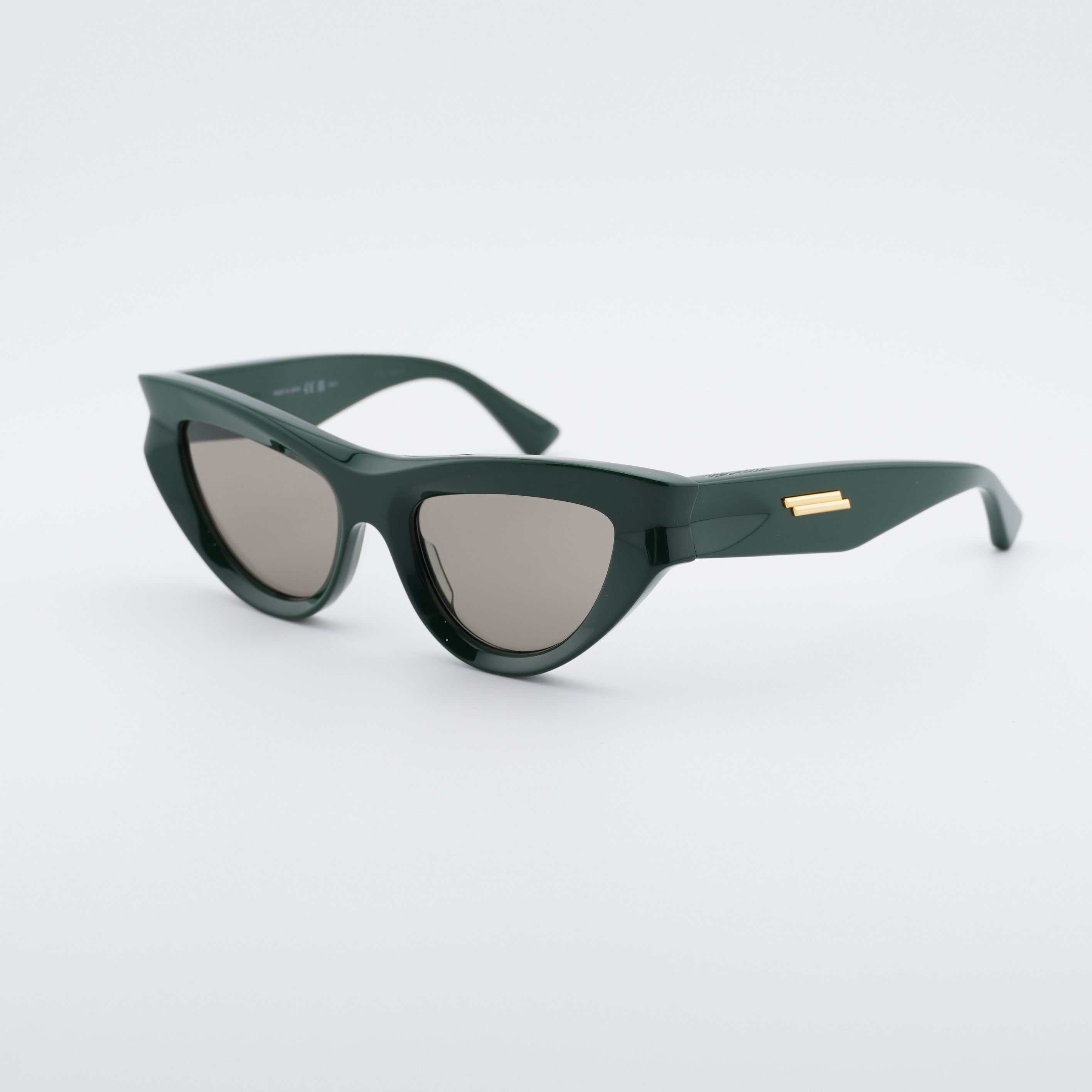 Bottega Veneta Bottega Veneta BV1220S 004 Sunglasses Green Cat Eye Frame Size ONE SIZE - 1 Thumbnail
