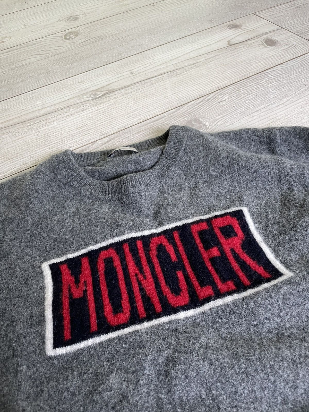 Moncler Moncler Big Logo Wool sweatshirt Size US M / EU 48-50 / 2 - 10 Thumbnail