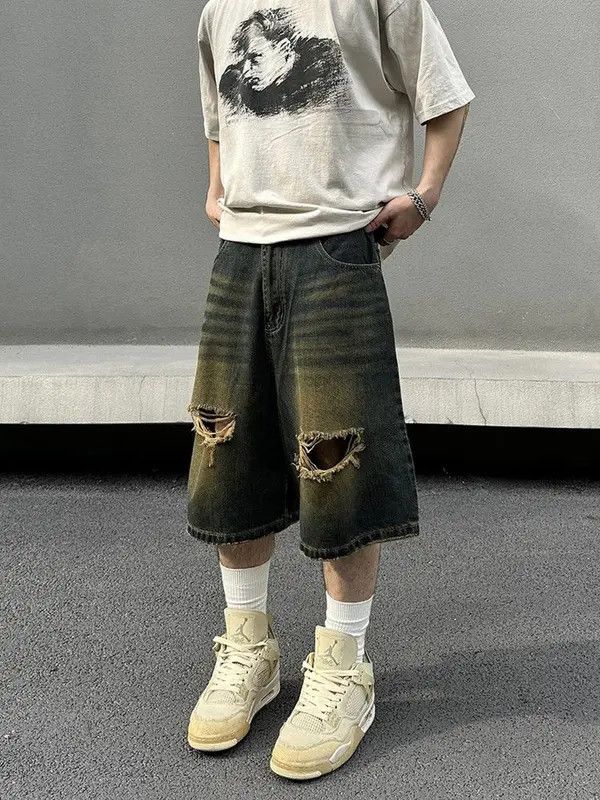 Other VIBE Baggy Distressed Denim Shorts Size US 32 / EU 48 - 3 Thumbnail