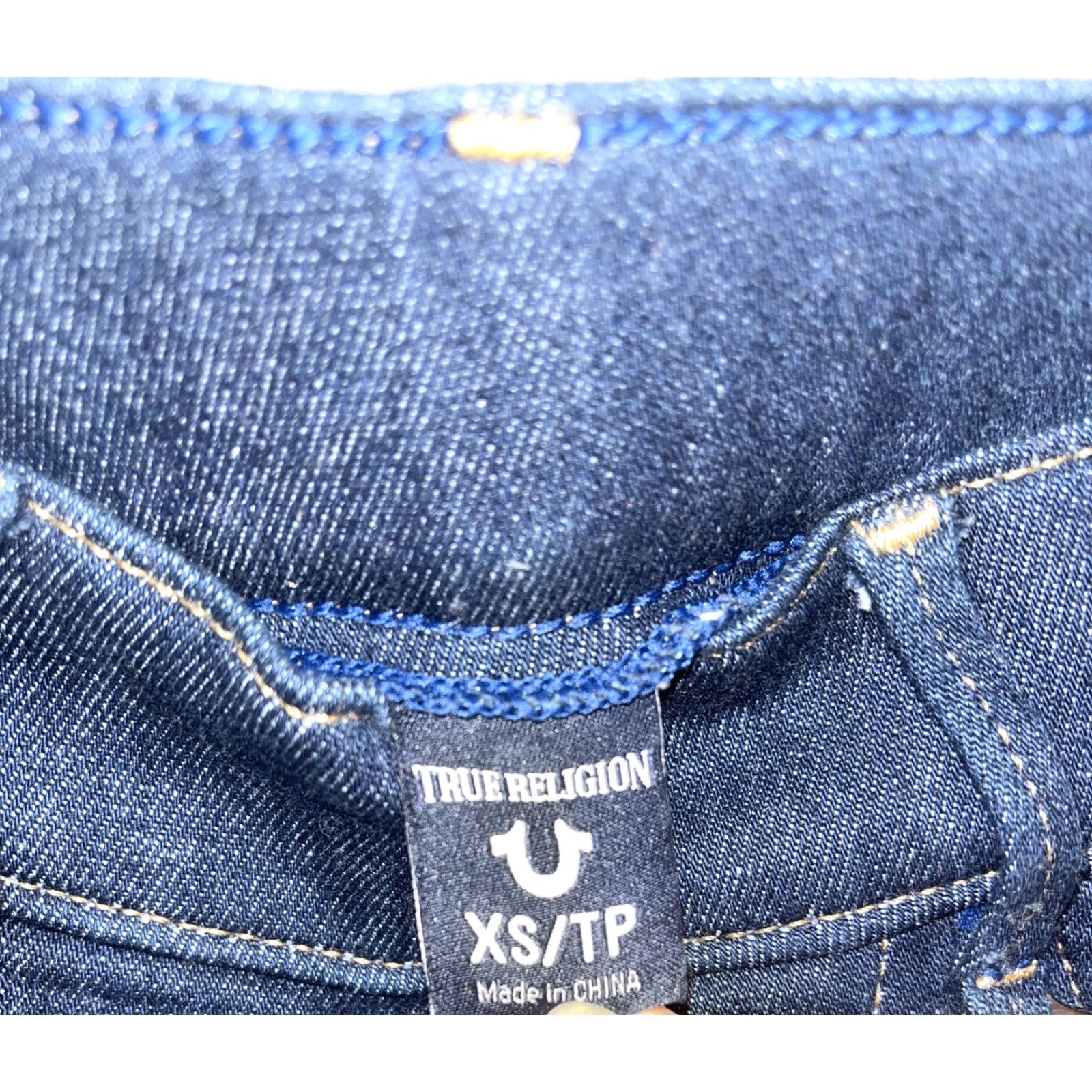 True Religion True Religion Women's Skinny Stretch Jeans XS Blue Designer Elastic Waist Dark Wash Size 26" / US 2 / IT 38 - 2 Thumbnail