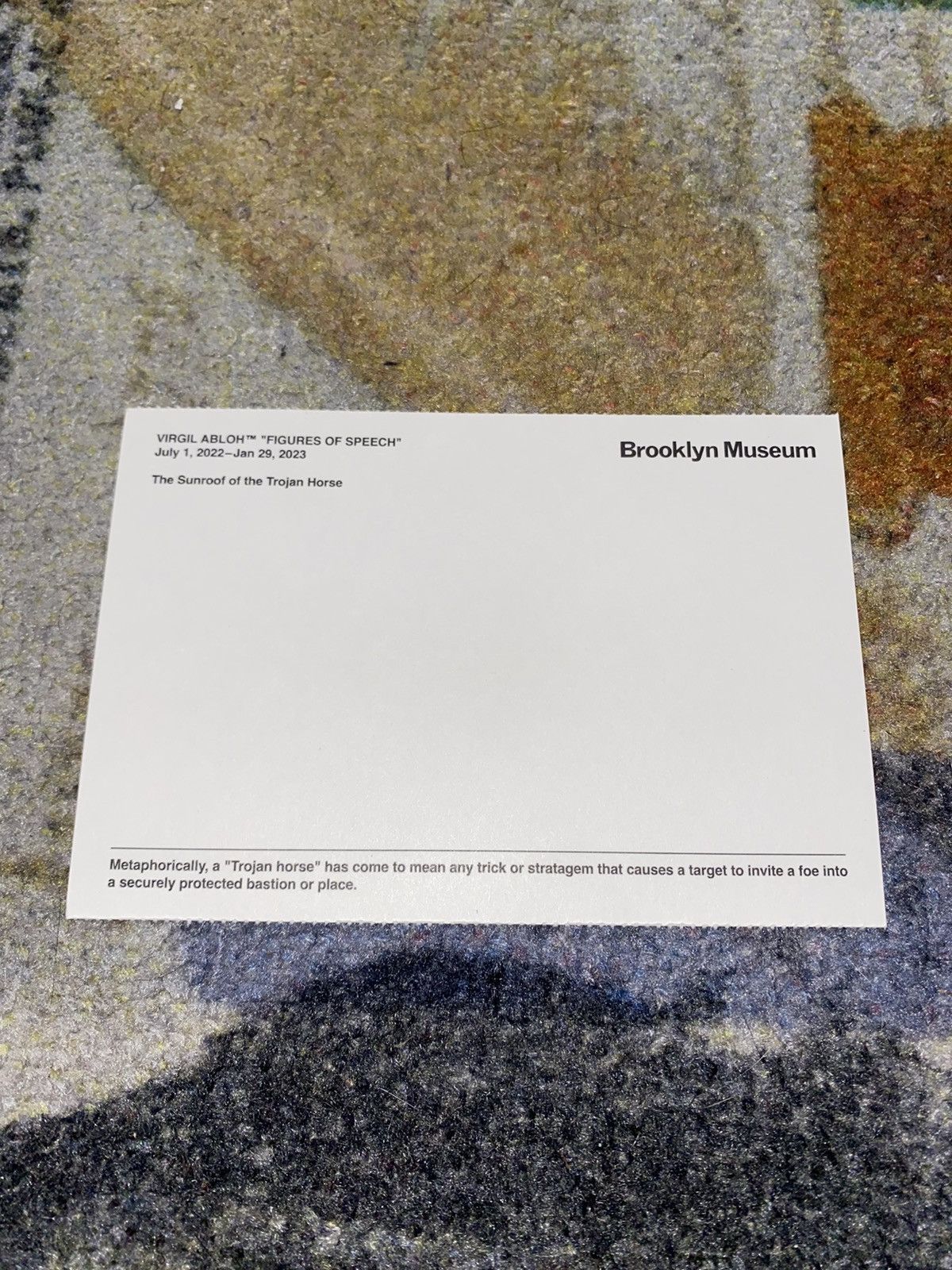 Virgil Abloh VIRGIL ABLOH BROOKLYN MUSEUM POSTCARD Size ONE SIZE - 2 Thumbnail