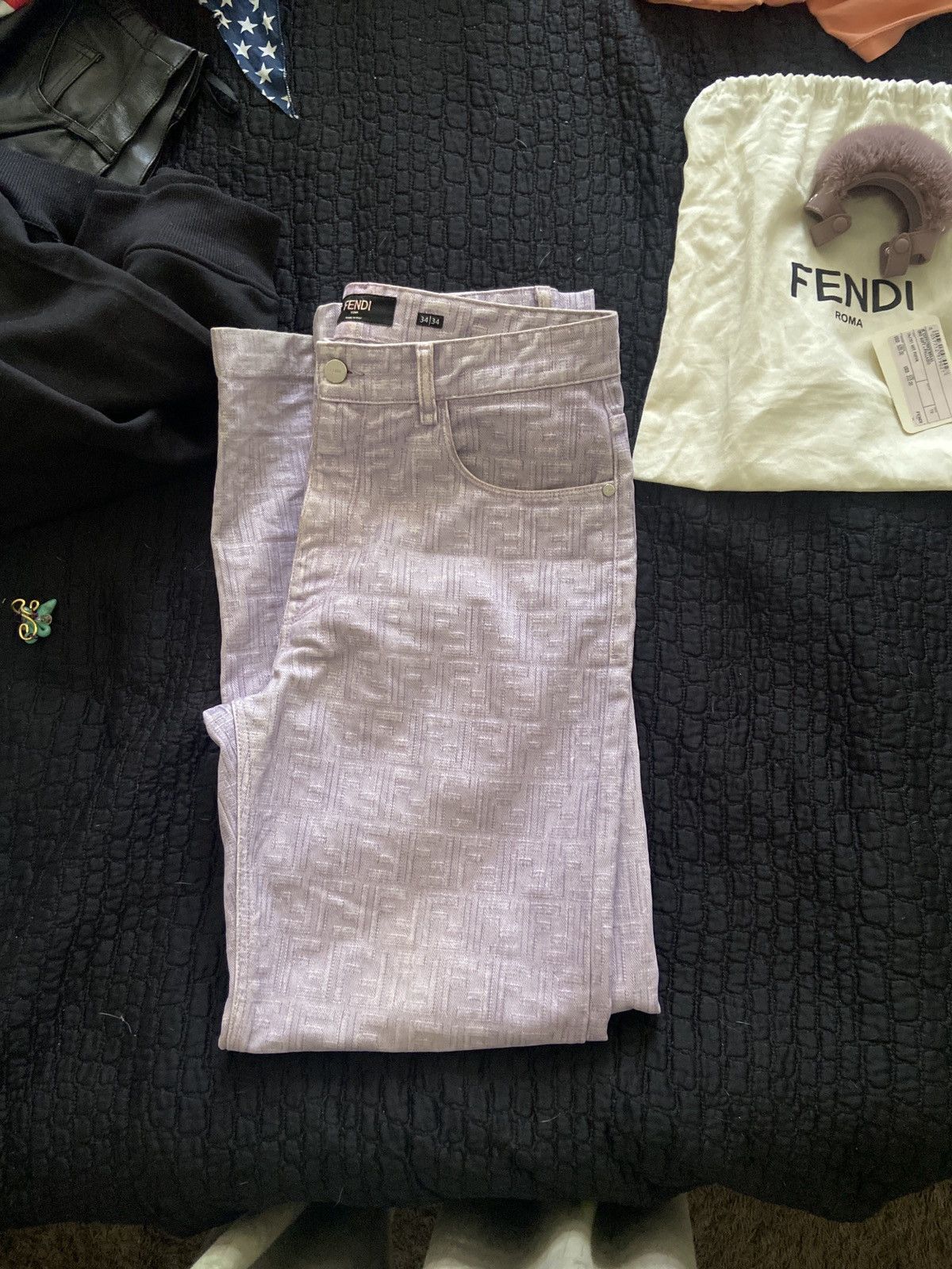 Fendi Fendi FF Monogram Denim Pants Size US 34 / EU 50 - 3 Thumbnail