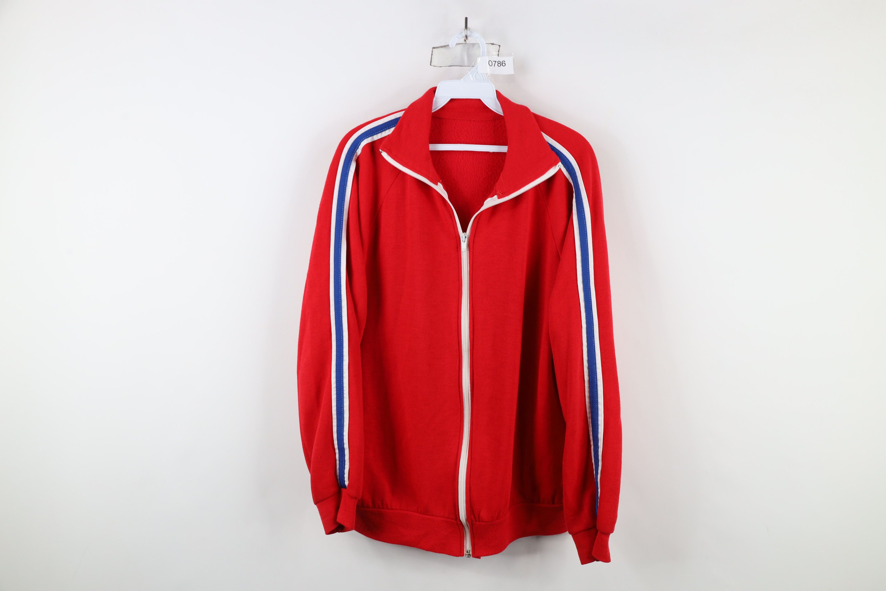 Vintage Vintage 70s Streetwear Striped Full Zip Track Jacket Red Size US L / EU 52-54 / 3 - 1 Thumbnail