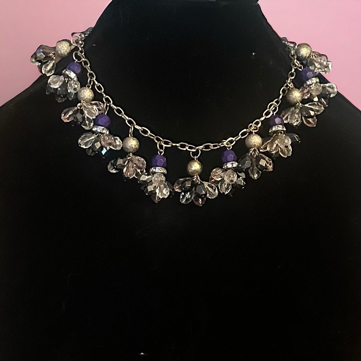 I.N.C INC gold tone cluster bead dangle necklace Size ONE SIZE - 1 Thumbnail