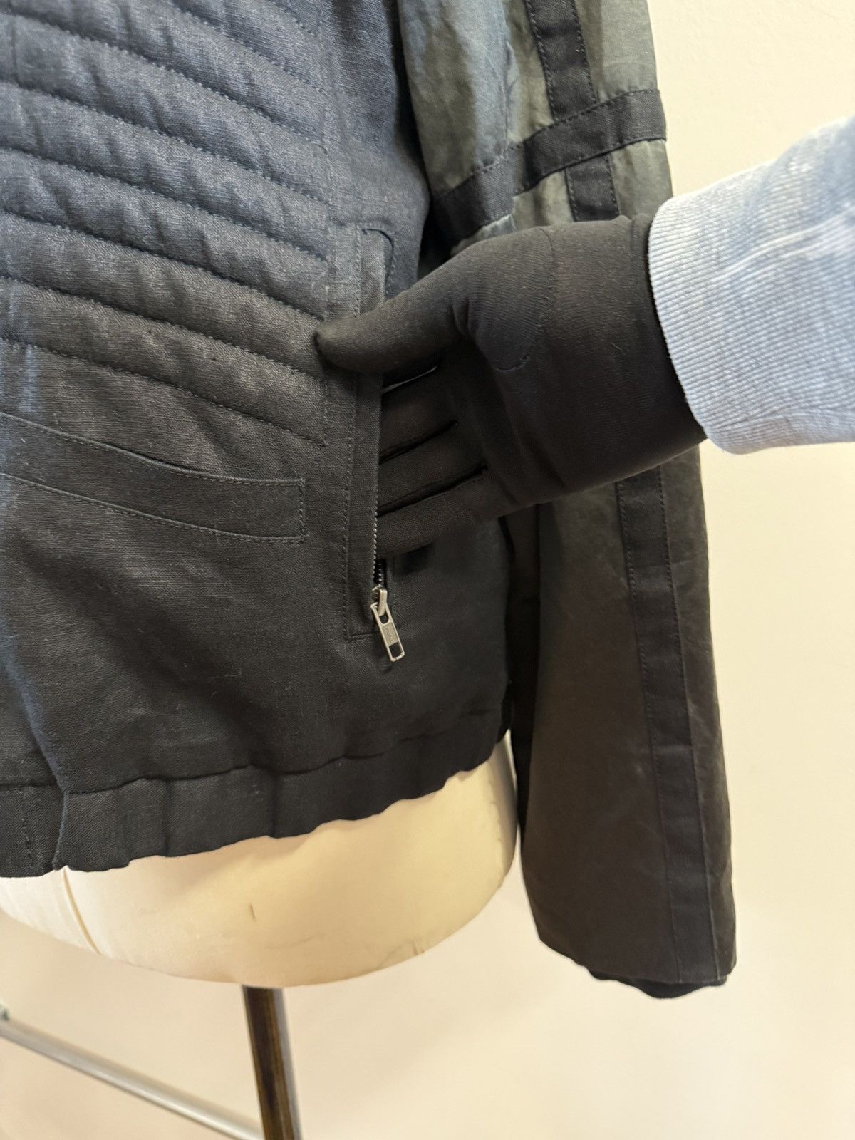 Japanese Brand Hiro Sawatari Linen Moto Bomber Jacket — Made in Japan Size US L / EU 52-54 / 3 - 7 Thumbnail