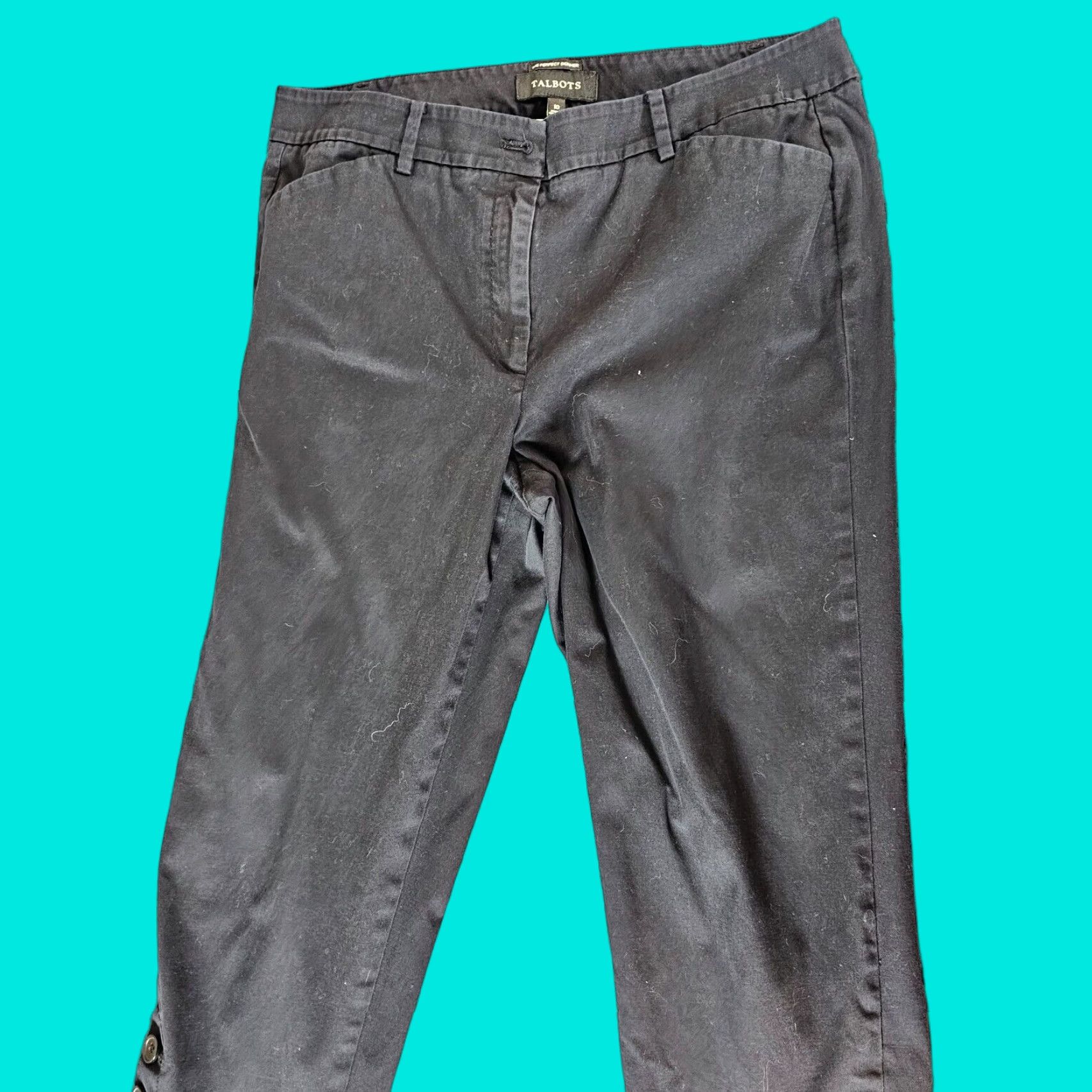 Talbots Talbots Black Cropped Pants Women's Size 10 Tapered Classic Fit Size 32" / US 10 / IT 46 - 1 Thumbnail
