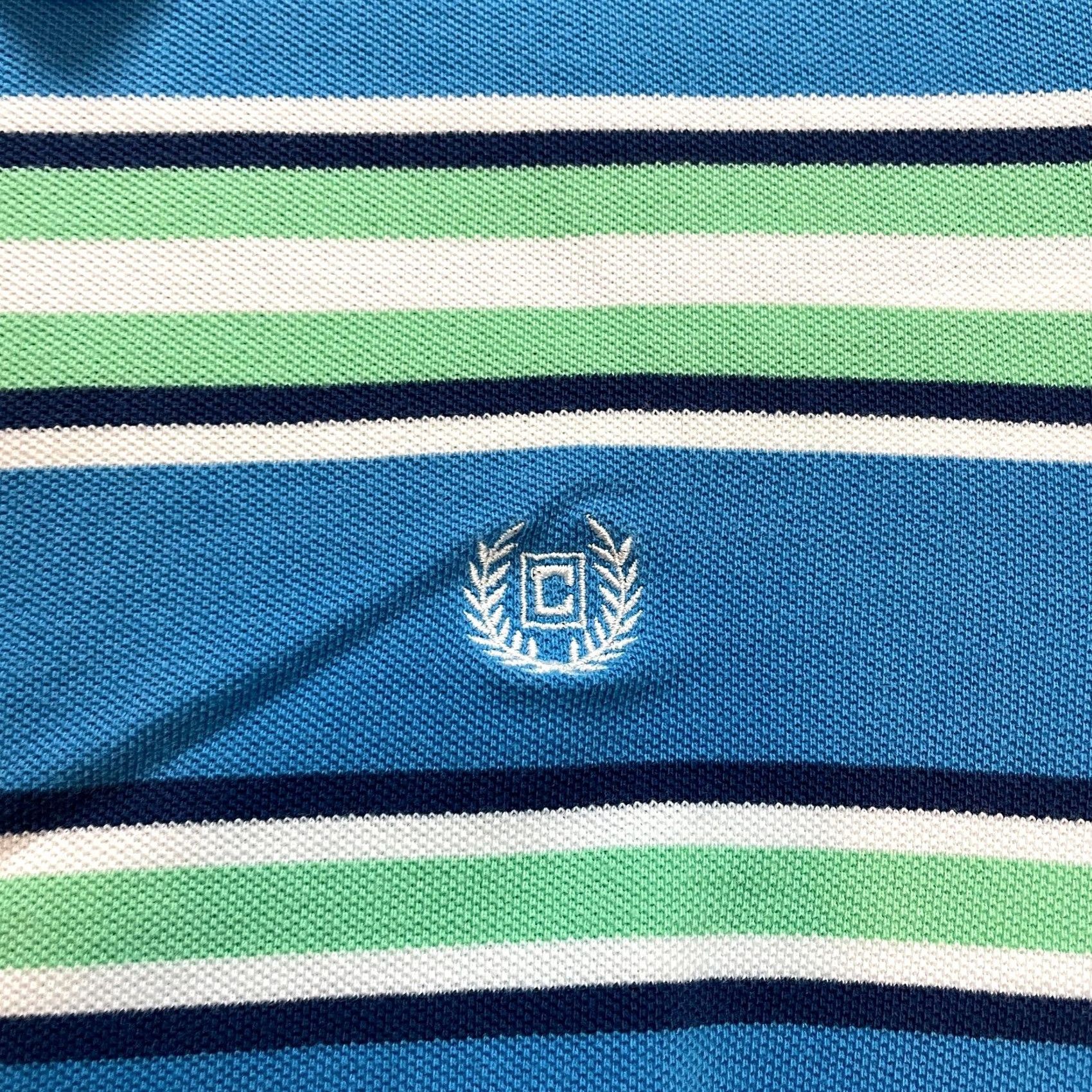 Chaps Chaps Polo Shirt Mens L Blue Green Striped Golf Logo Rugby Cotton Preppy Shirt Men Large Blue Size US L / EU 52-54 / 3 - 3 Thumbnail
