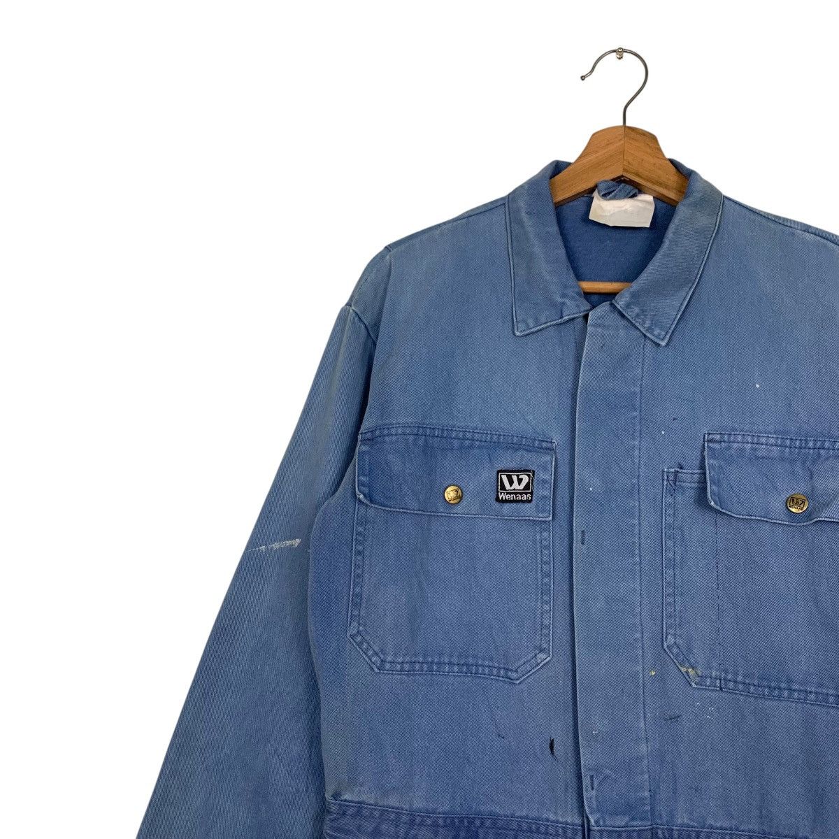 Vintage 90s WENAAS Faded Blue Workwear Carpenter Coverall #2816-C127 Size US 34 / EU 50 - 3 Thumbnail