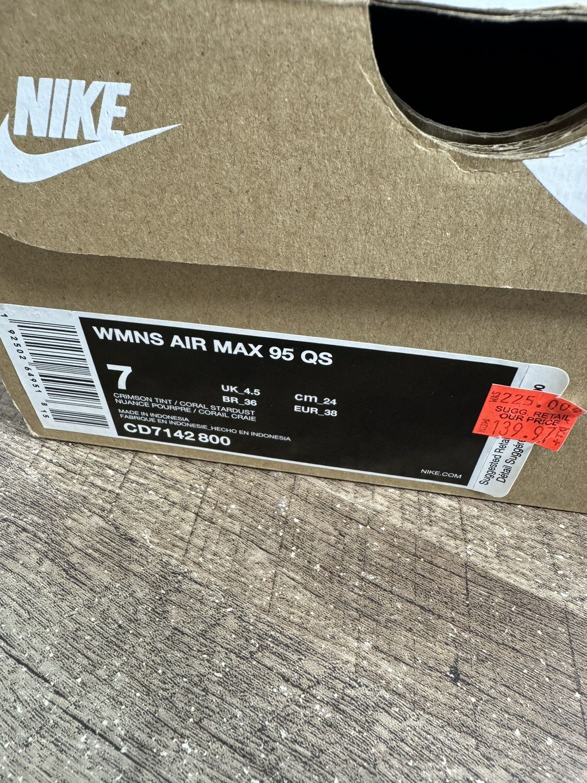 Nike Nike Air Max 95 Cream Red Blue Plant Pastel Canvas Women 7 Size US 7 / IT 37 - 10 Thumbnail
