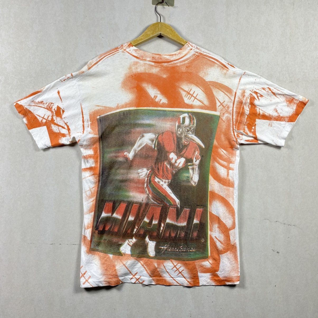 NBA × Vintage Vintage 90s Miami Hurricanes NCAA Single Stitch NFL Size US XL / EU 56 / 4 - 11 Thumbnail
