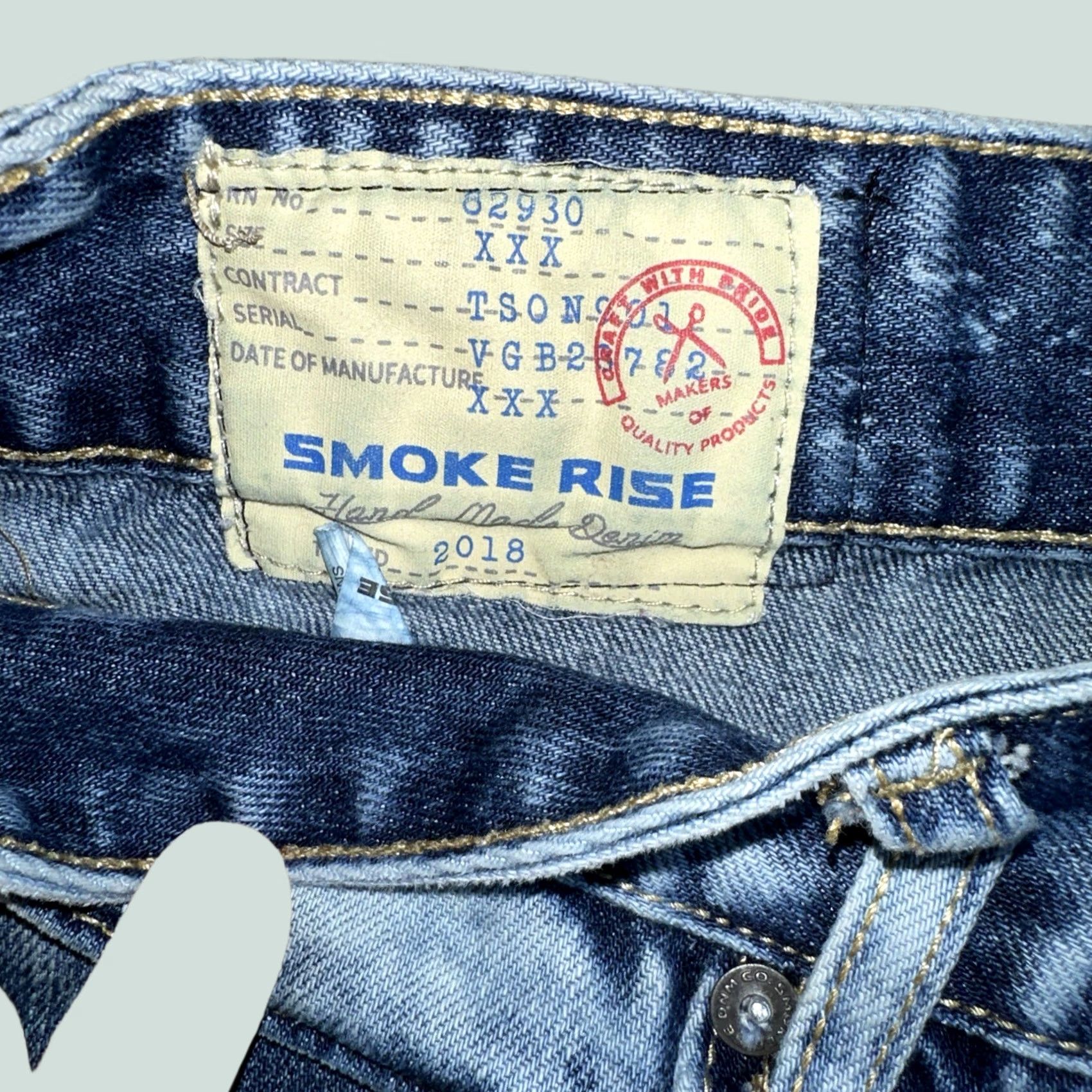 Denime VINTAGE Smoke Rise Bermuda Shorts Denim 32 Mens Distressed Acid Wash Blue Gray 5-Pocket Zip Front Casual Size US 32 / EU 48 - 1 Thumbnail