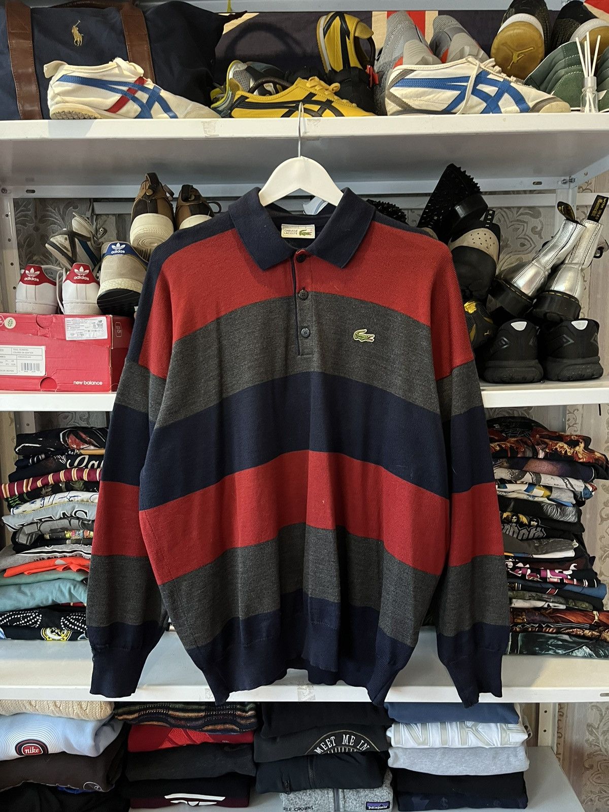 Lacoste Vintage Lacoste Polo Sweater Long sleeve Distressed Y2K Size US XL / EU 56 / 4 - 2 Thumbnail