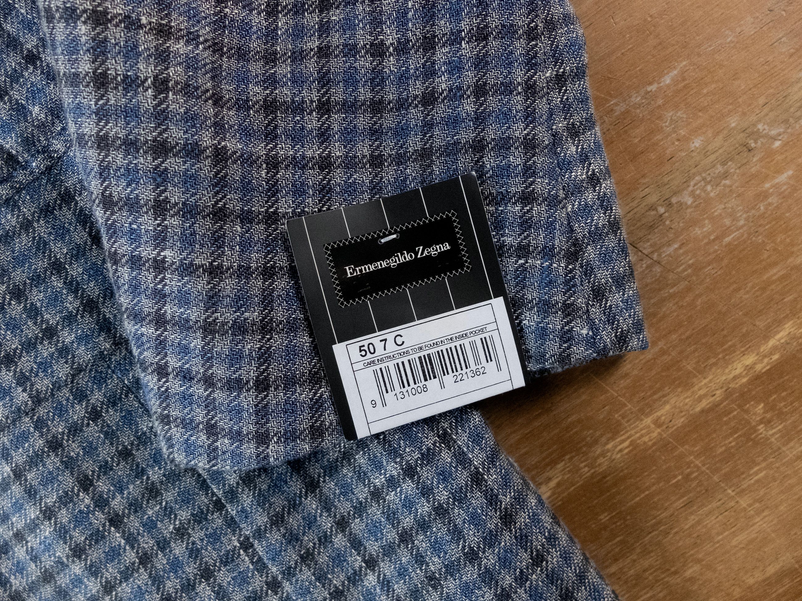 Ermenegildo Zegna ERMENEGILDO ZEGNA gray gingham linen wool silk sportcoat Size 40R - 5 Thumbnail