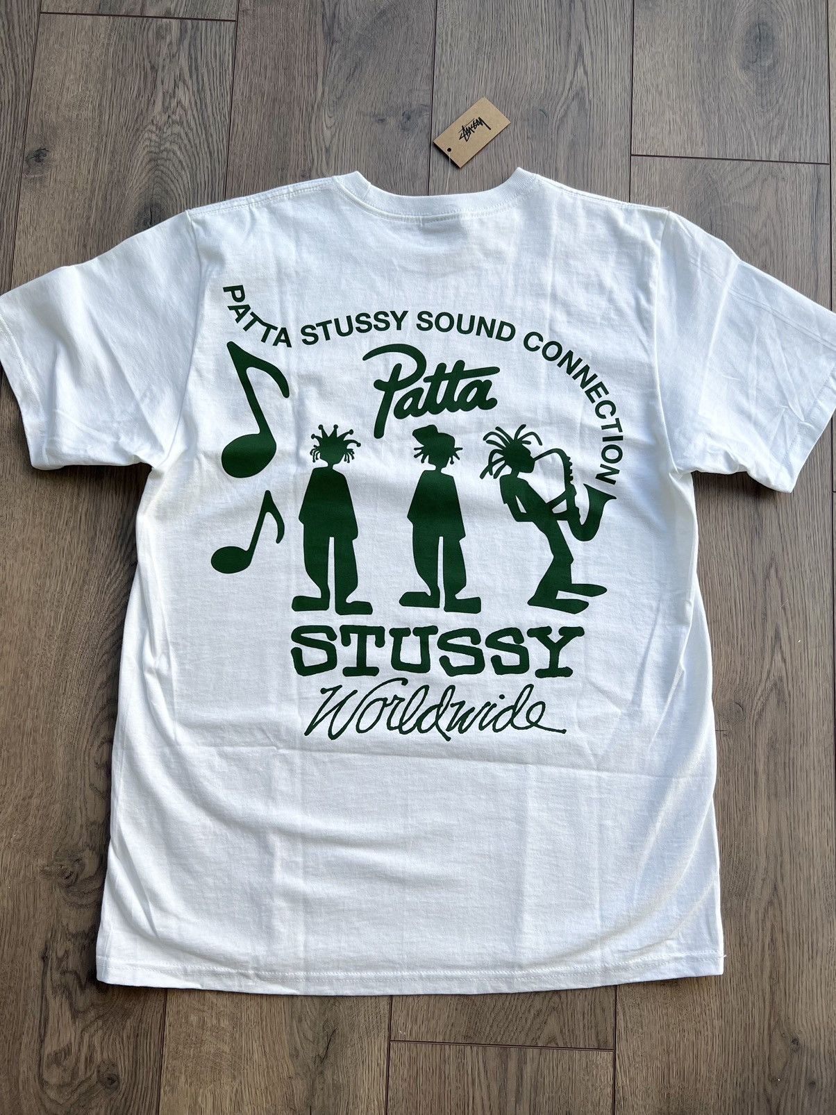 Stussy x Patta Sound Connection Tee “White” Medium