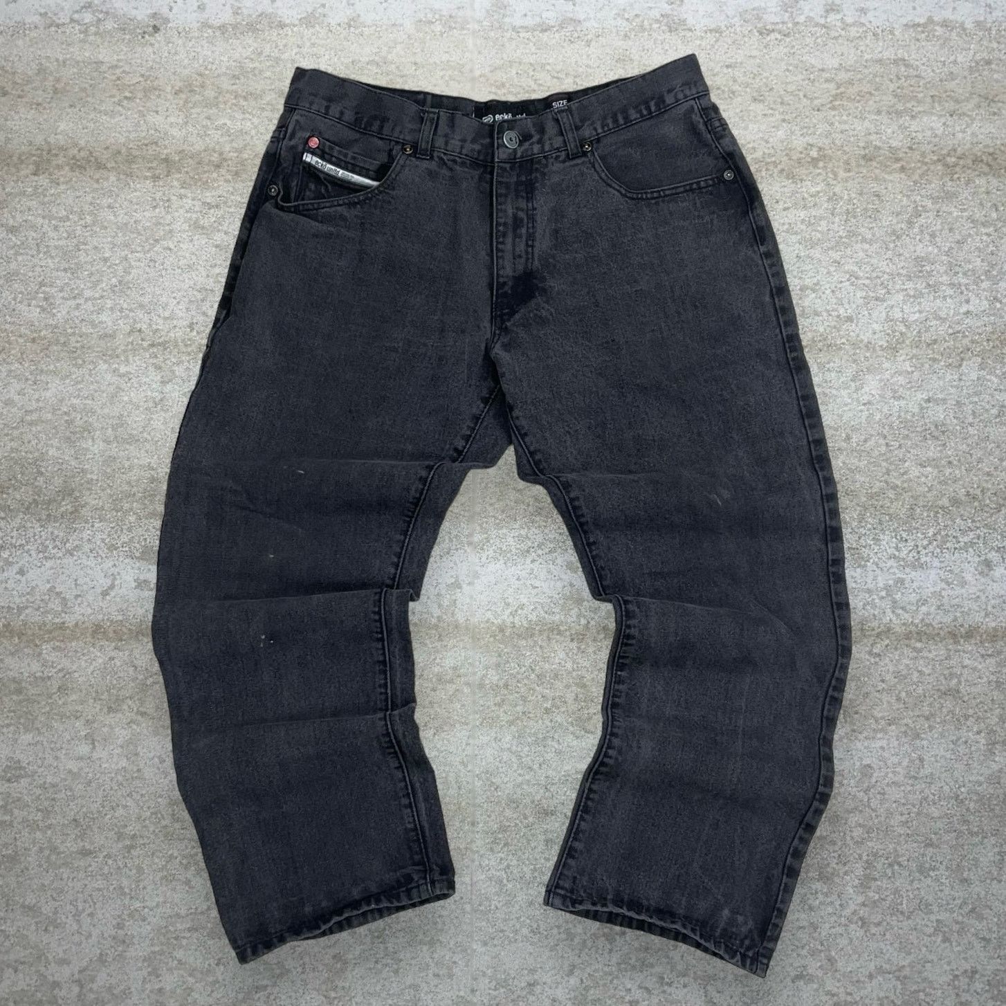 Ecko Unltd. Vintage Y2K Skater Jeans 36x28 Slim Straight Jet Black Wash Size US 36 / EU 52 - 2 Thumbnail